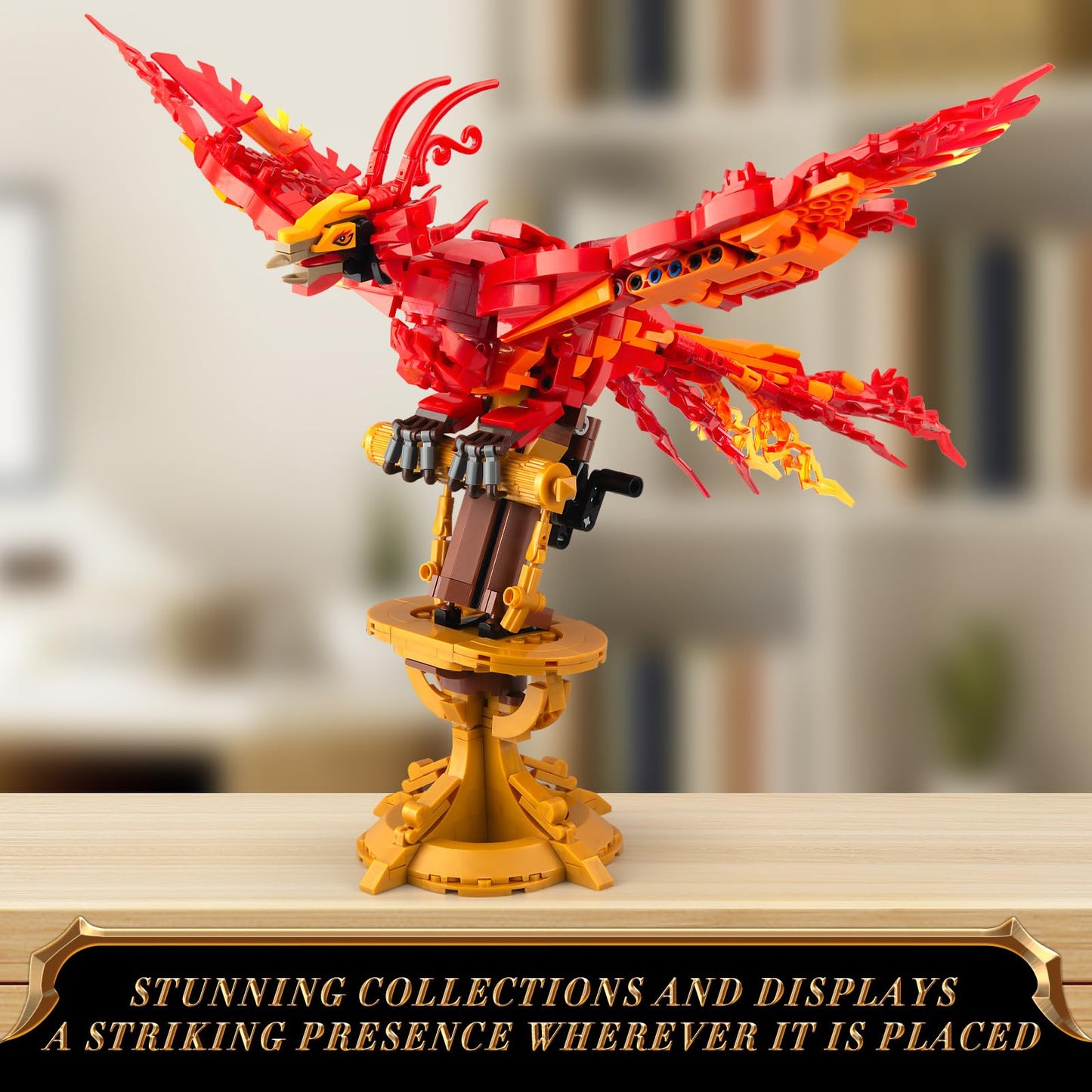 Vziimo Harry Phoenix Building Set, Bird Animals Set Wings Adjustable Building Kit, Collectible Harry Model Toys Gifts for Adults Kids Fans 12+ (938 PCS)