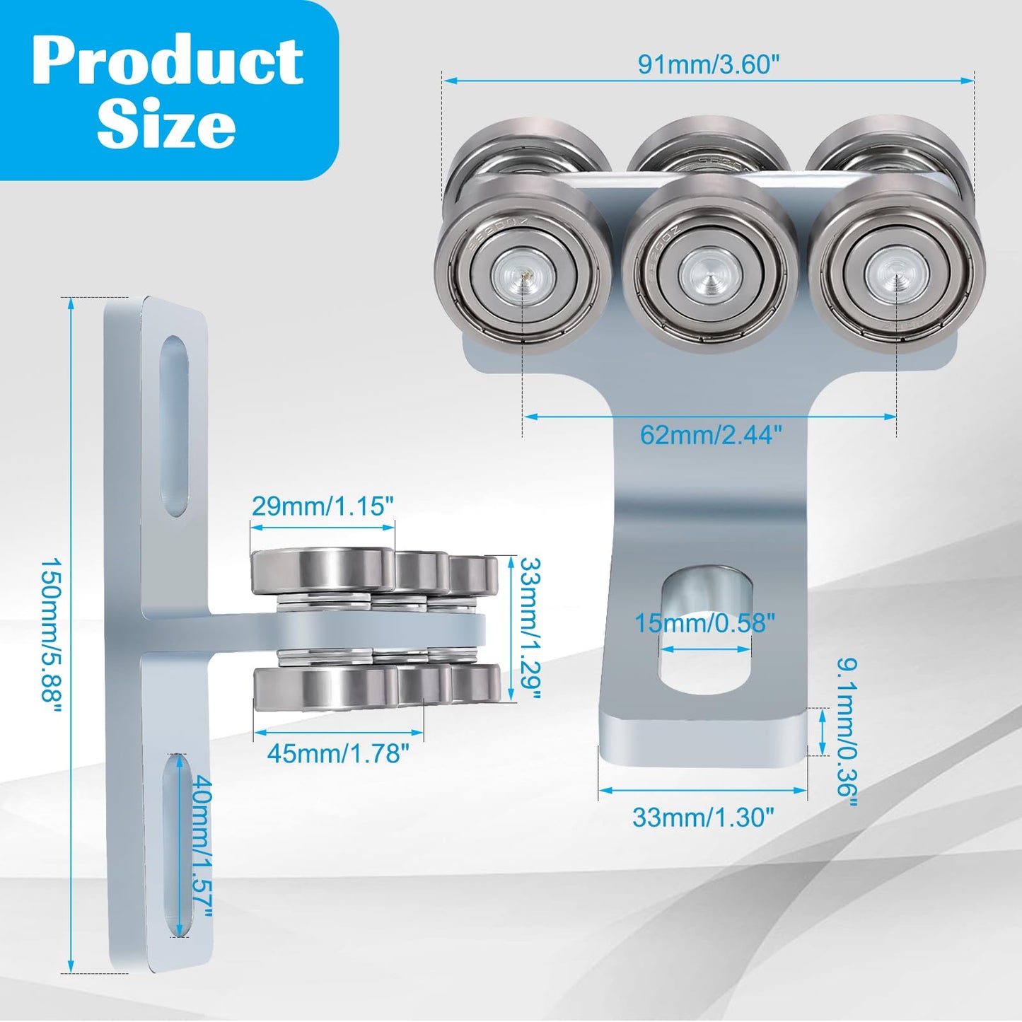 2 Pcs Electric Hoist Trolley for PA200-1000,Electric Hoist 6 Wheels Trolley Assembly Used for Unistrut 1-5/8" Wide and All 1-5/8" or Taller Strut Channel,Suitable for Garage Hoist Systems