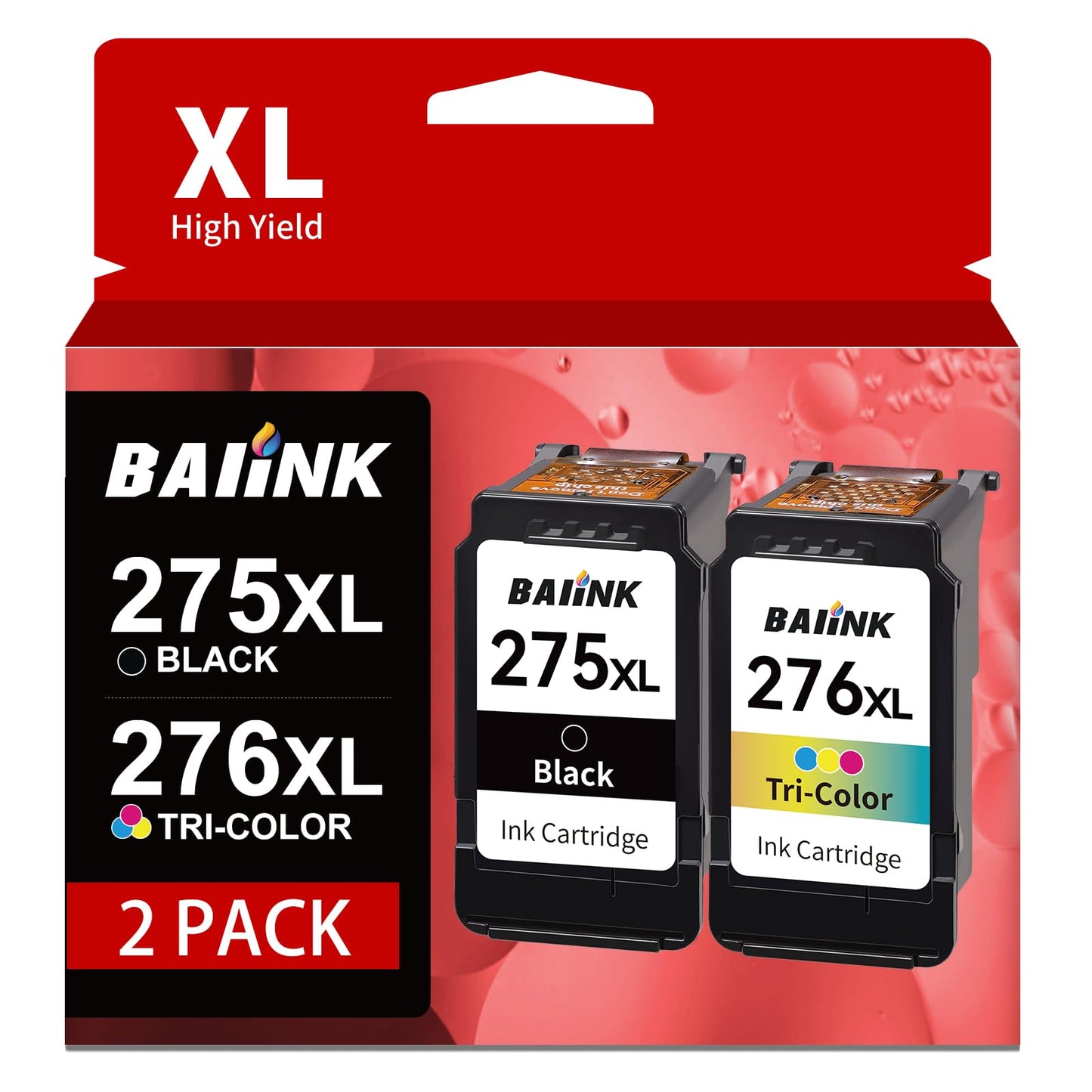BAIINK 275XL 276XL Ink Cartridges Replacement for Canon 275 276 XL Ink Cartridges PG-275XL CL-276XL Compatible with Canon Pixma TS3720 Ink TR4720 TR4700 TR4723 TR4722 TS3500 Printer High Yield
