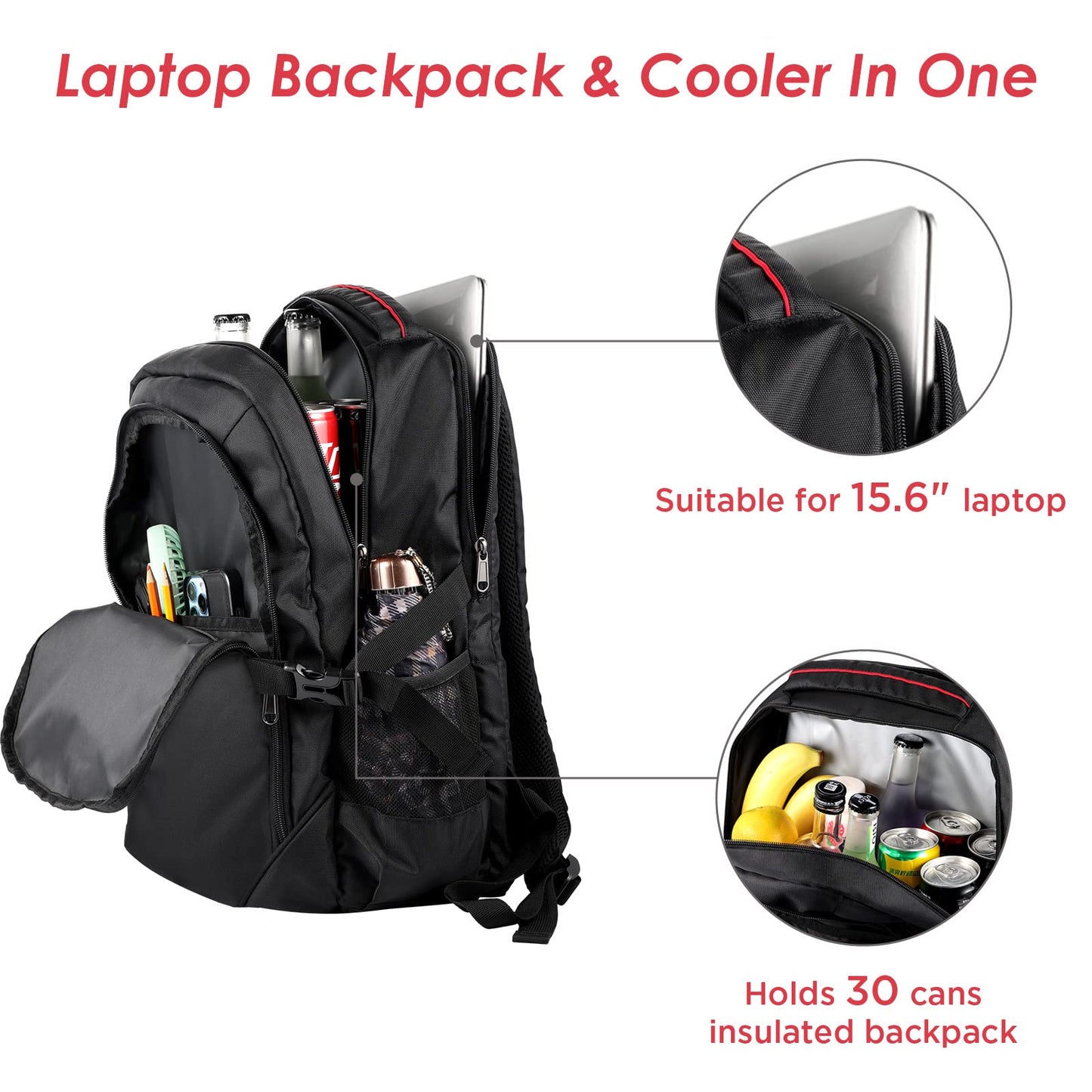 OUTXE Cooler Backpack Insulated Cooler Bag for 14" laptops Lunch Backpack 20L