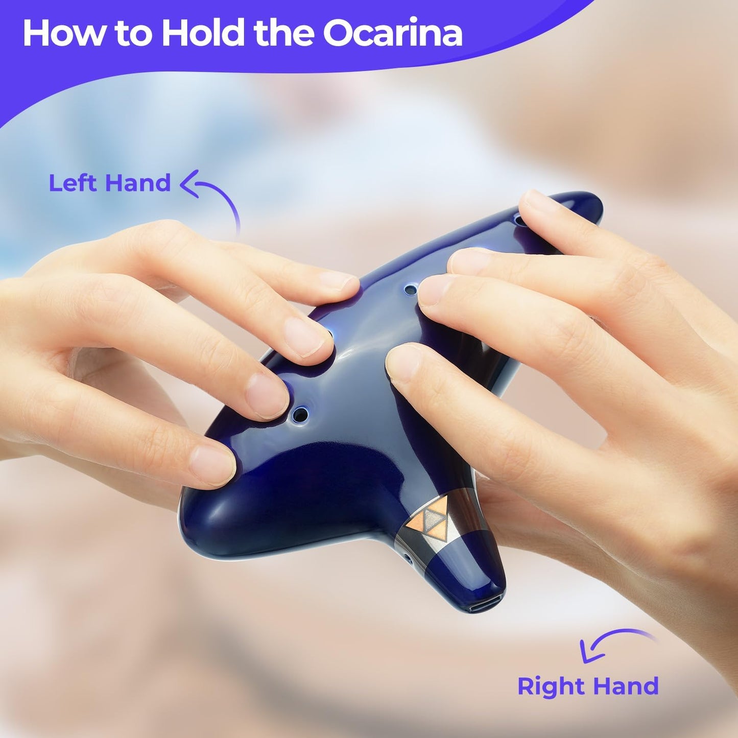 Ohuhu Zelda Ocarina with Song Book (Songs From the Legend of Zelda), 12 Hole Alto C Zelda Ocarinas Play by Link Triforce Valentine's Day Gift for Zelda Fans with Display Stand Protective Bag