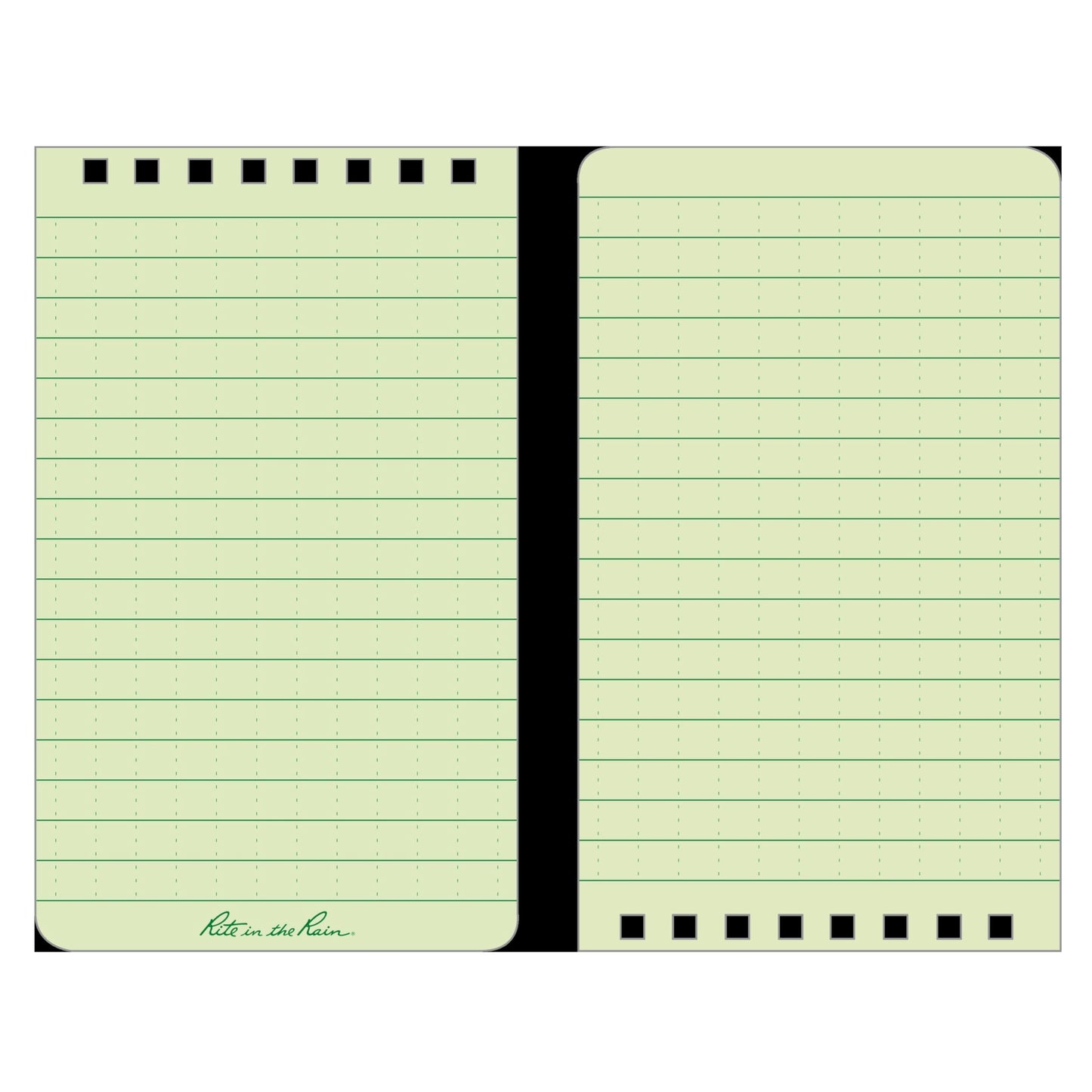Rite in the Rain Weatherproof 3" x 5" Top Spiral Notebook Kit: Tan CORDURA Fabric Cover, 3" x 5" Green Notebook, and an Weatherproof Pen (No. 935-KITL)