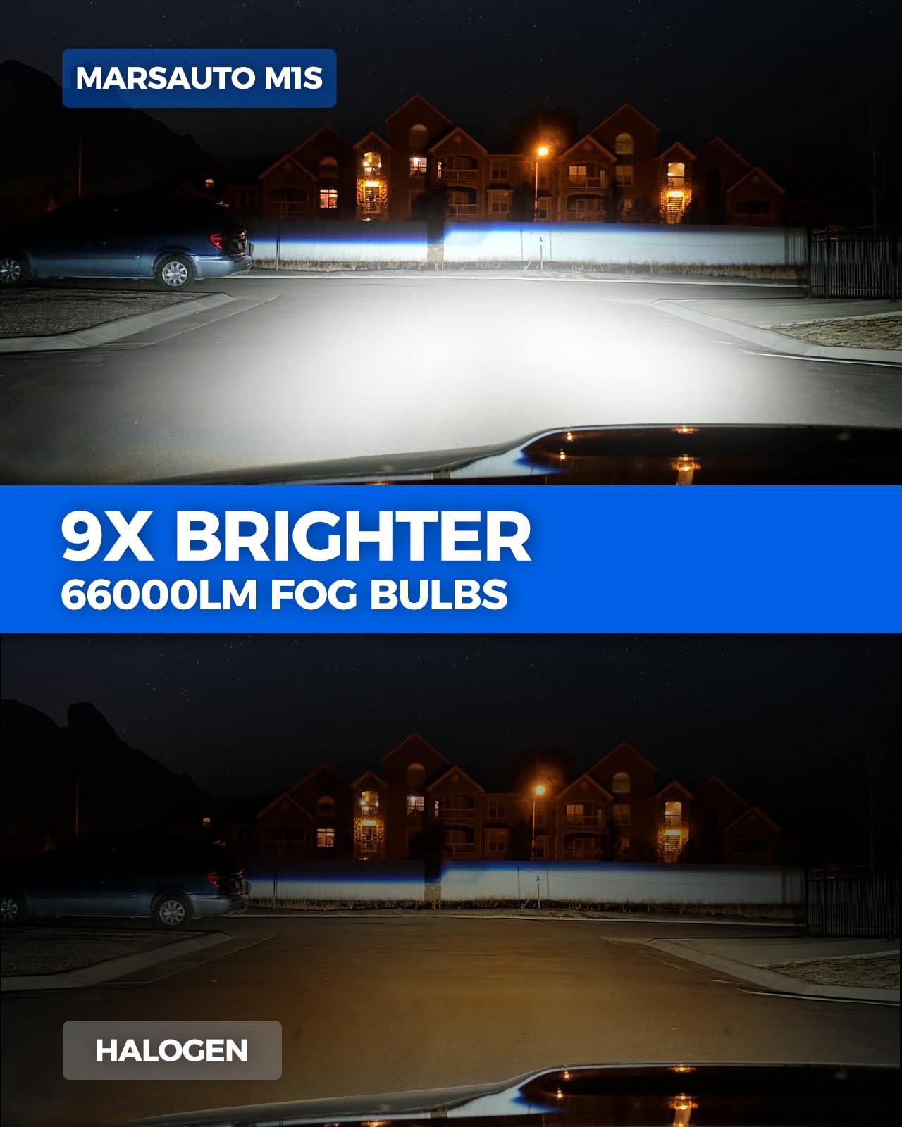 Marsauto H11 9005 LED Headlight Bulbs Kit, 66000LM Super Bright, H11/H9/H8 9005/HB3 LED Headlight Bulbs Combo, 6000K Cool White, 3 Mins Plug and Play Bulbs Combo, IP68, Pack of 4
