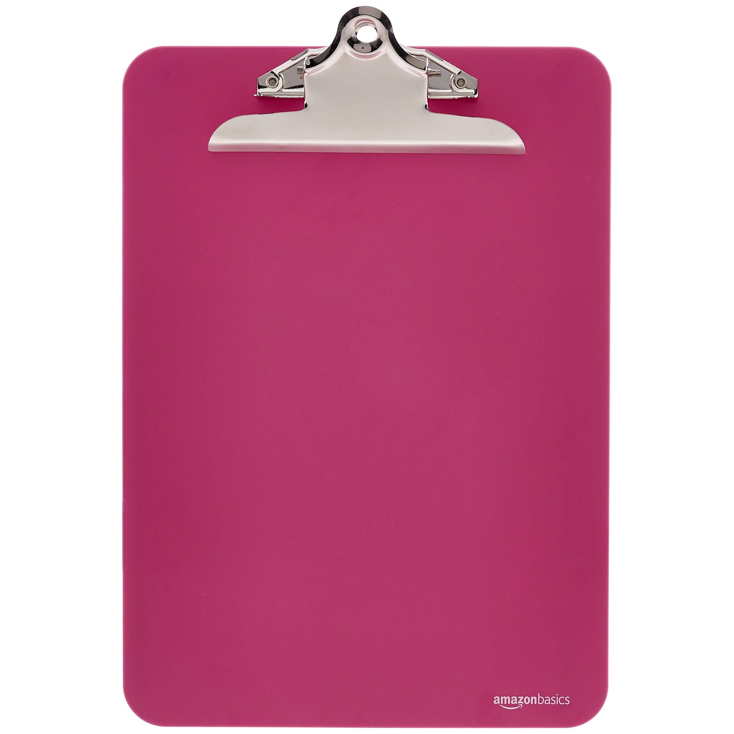 Amazon Basics Plastic Clipboards with Metal Clip, Assorted Colors, Pack of 6