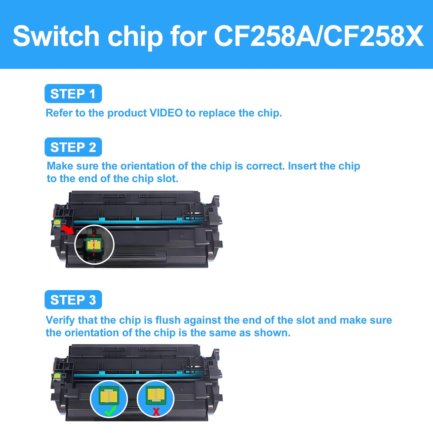 Without Chip LCL Compatible Toner Cartridge for HP 58A 58X CF258A CF258X (1-Pack Black) for HP LaserJet Pro M304 M304a M404d M404n M404dn M404dw and MFP M428fdw M428fdn M428dw