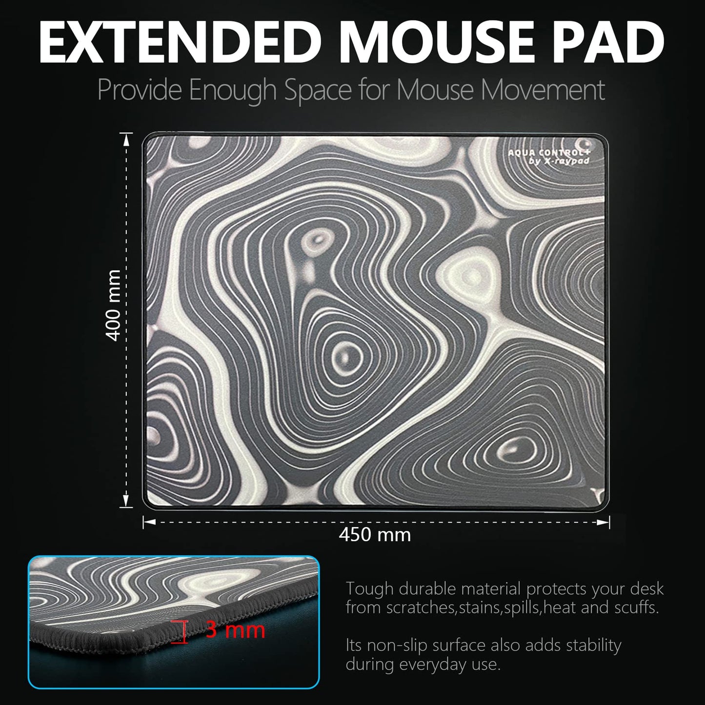 X-Raypad Aqua Control Plus ROB Gaming Mouse Pad, Ultra-High Precision Mouse Pad with Perfect Speed and Control Capability, Consistent X and Y Glide, Designed for Fps Players with Low DPI Requirements