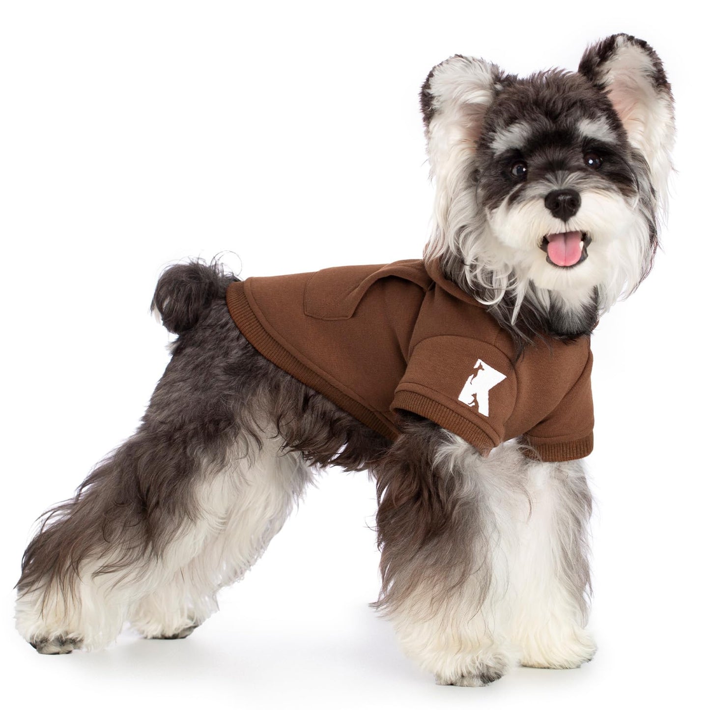 Koneseve Dog Hoodie & Cat Sweater, Warm Fleece Hooded Soft Winter Sweatshirt for All Breeds, Cozy Pet Clothes, Brown, 5XL