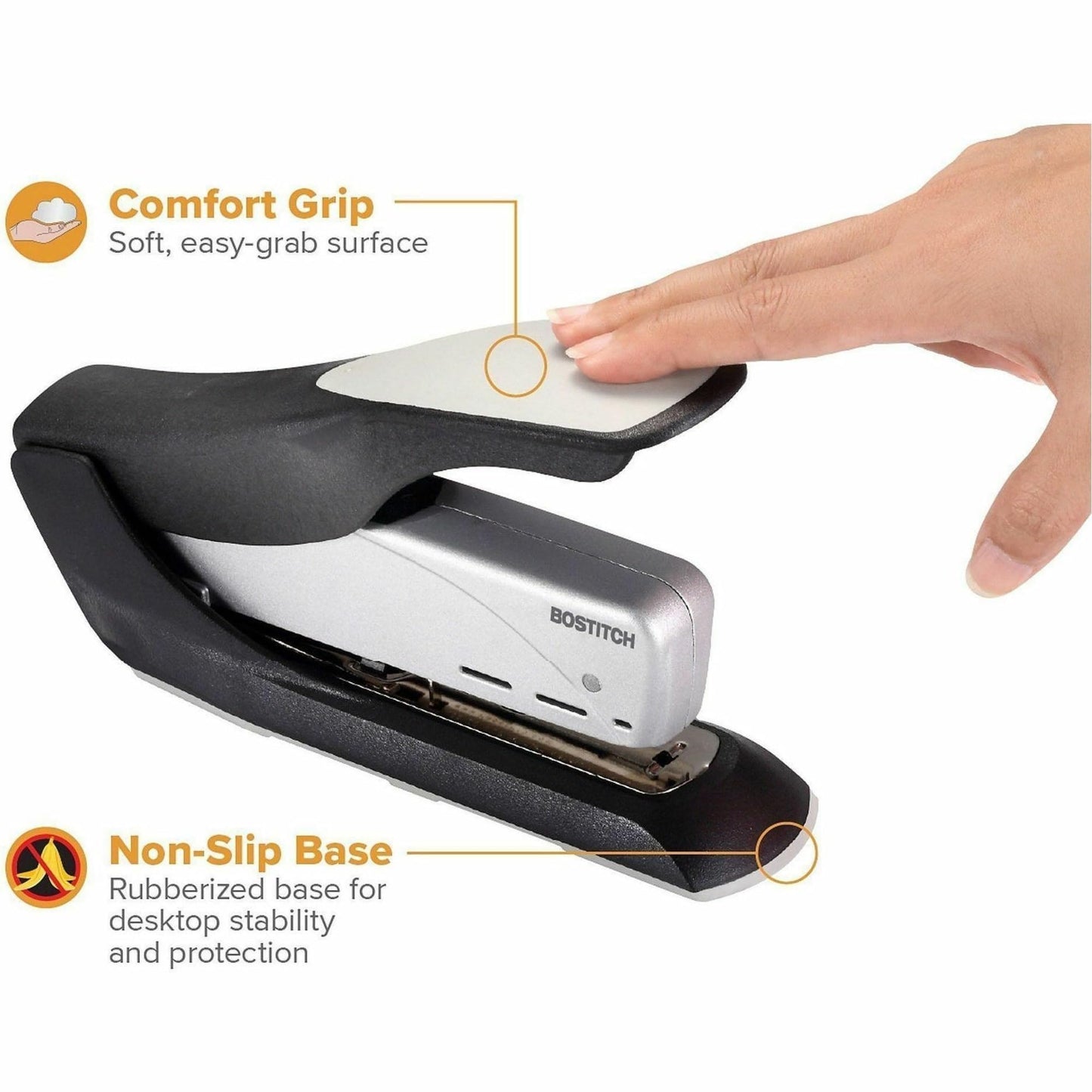 PaperPro 1210 Stapler, 65-Sheet Capacity, Black/Silver