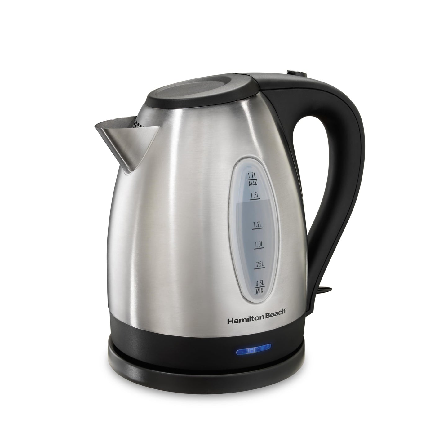 Hamilton Beach Electric Tea Kettle, Water Boiler & Heater, 1.7 Liter, Cordless Serving, 1500 Watts for Fast Boiling, Auto-Shutoff and Boil-Dry Protection, Stainless Steel (40880C)