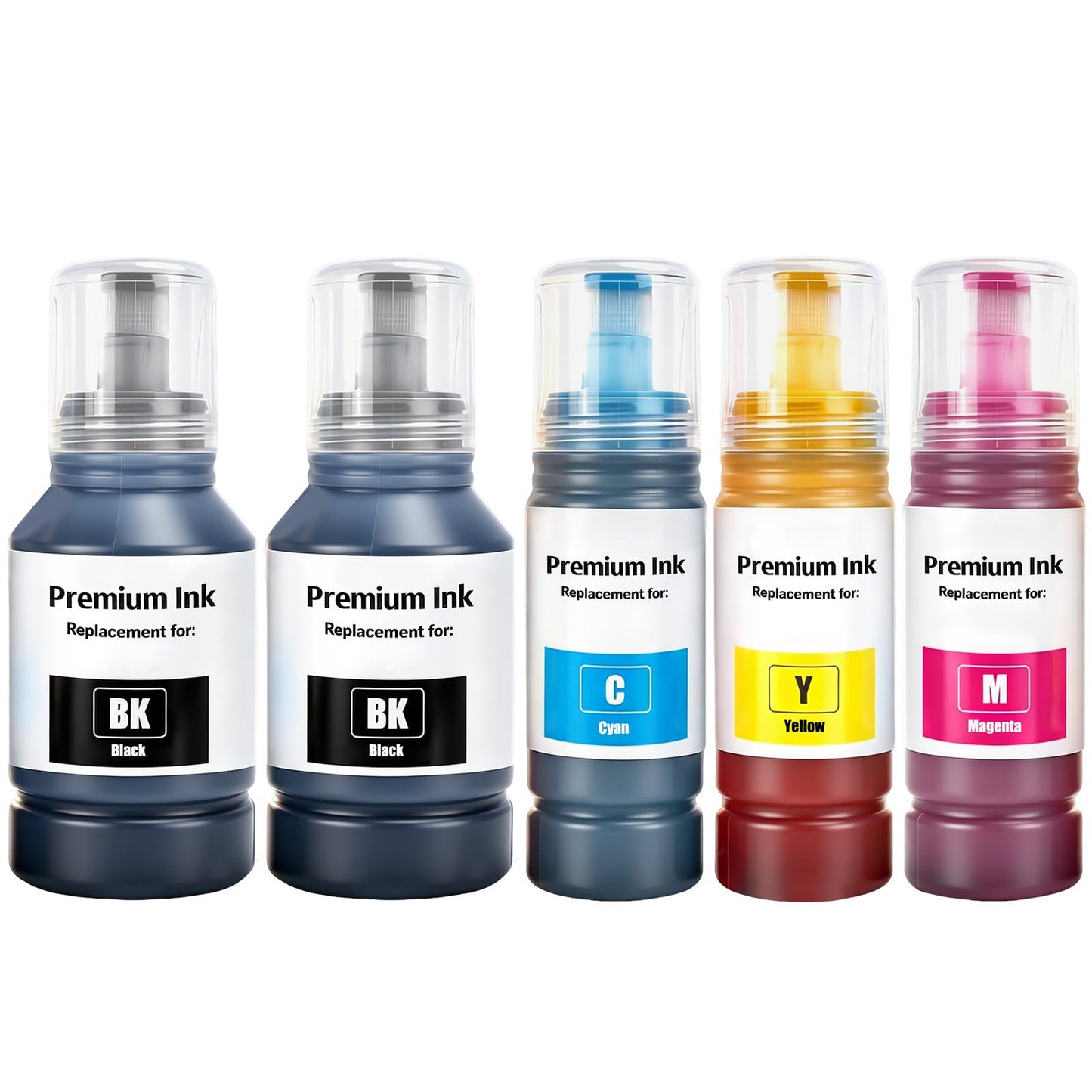 SHUOLEI Ink Compatible with Refill Ink Bottles Work with ET-5150 ET-5170 ET-5180 ET-5800 ET-5850 ET-5880 ET-16650 ET-16600 Printer(5-Pack,2 Black/Cyan/Magenta/Yellow)