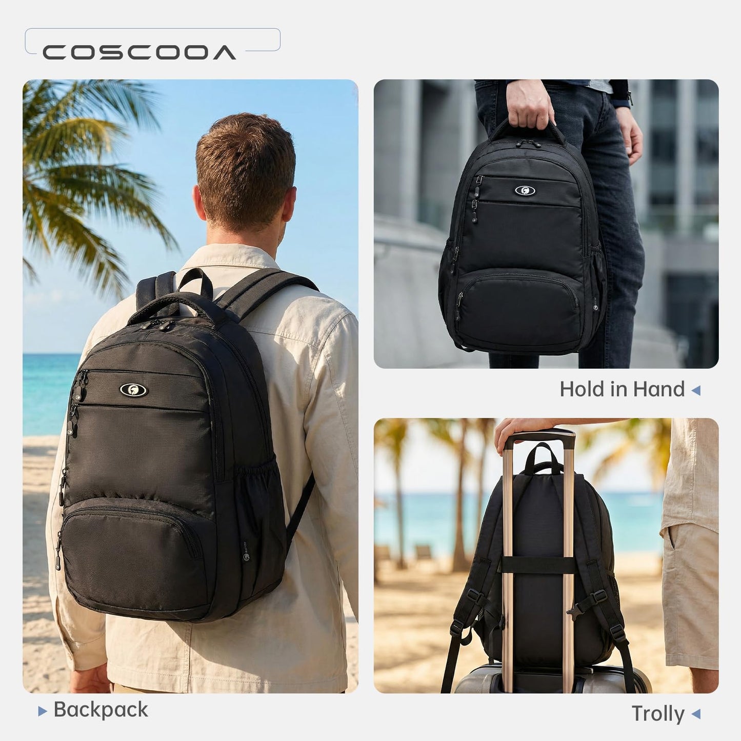 COSCOOA Carry On Travel Backpack 43x33x15 CM,6x13x17 inch Personal Item Bag for Budget Flights in Canada,Underseat Travel Duffel Bag,14 inch Laptop Backpack Flight Approved