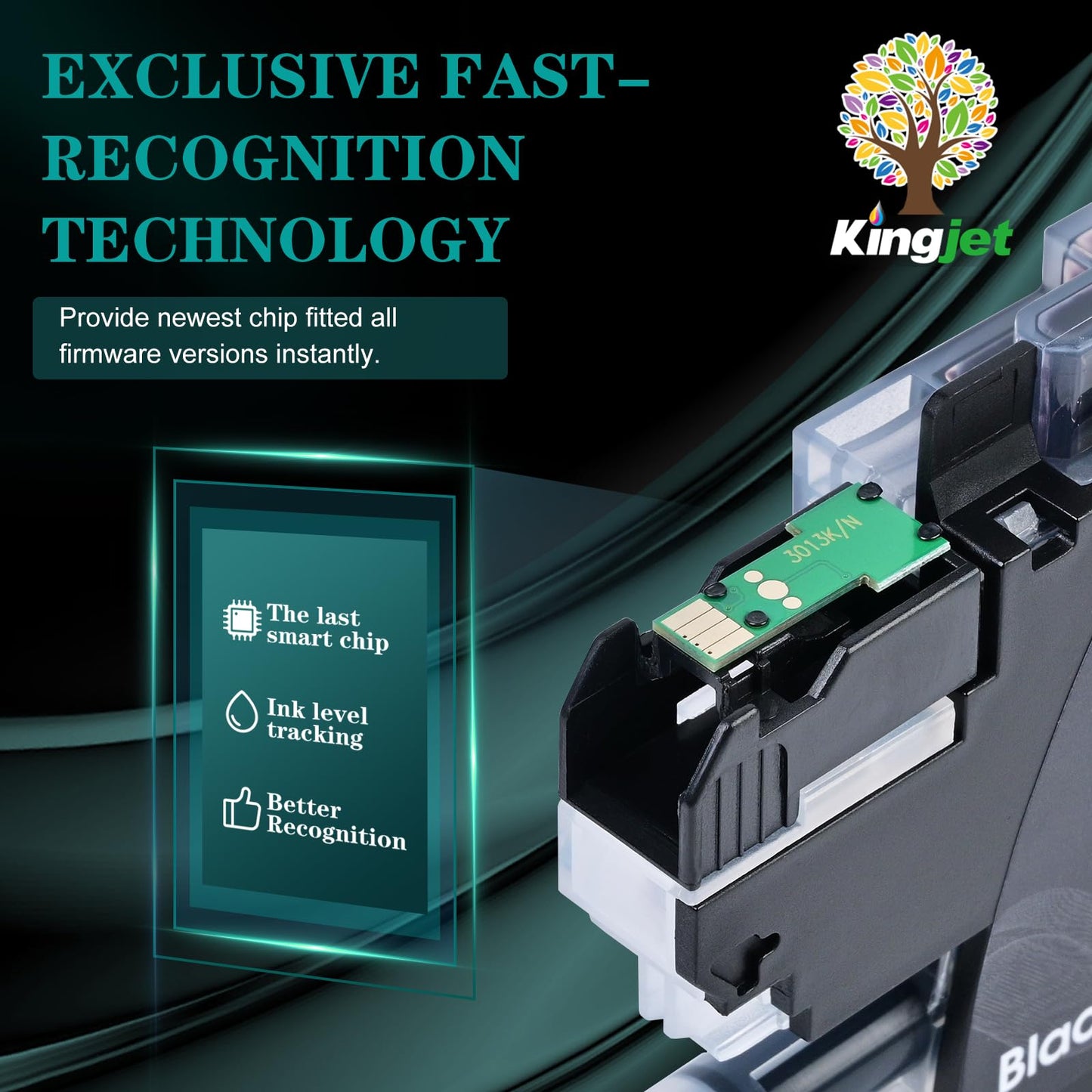Kingjet LC3013 LC3011 Ink Cartridges BK/C/M/Y Replacement for Brother LC3013 LC3011 Use with Brother MFC-J497DW MFC-J491DW MFC-J690DW MFC-J895DW Printers for Brother Ink Cartridges LC3011 LC3013
