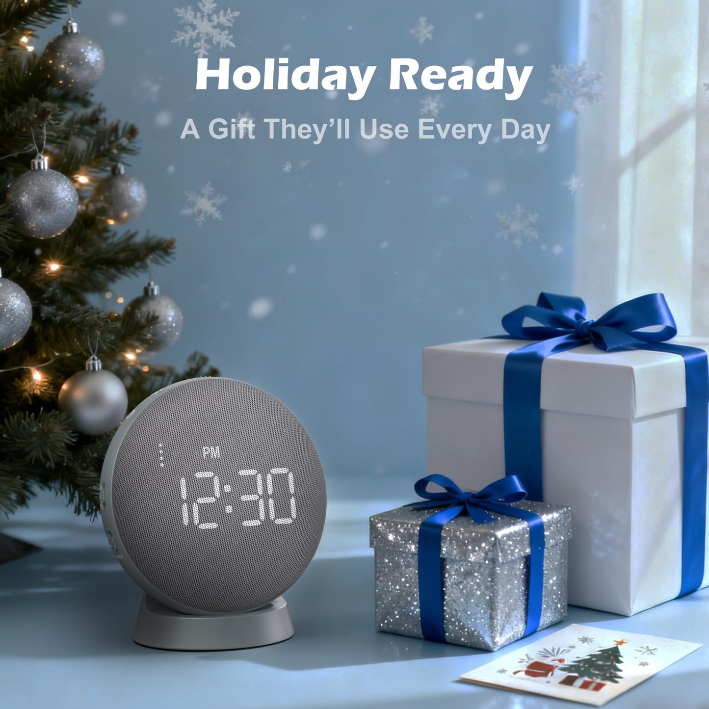 REACHER 2-in-1 Unified Loud Bed Shaker & Vibrating Alarm Clock for Hearing Impaired/Heavy Sleepers/Teens, Wireless Magnetic Charging, Adjustable Volume, Auto Dimmer, Snooze, Battery Powered, Portable
