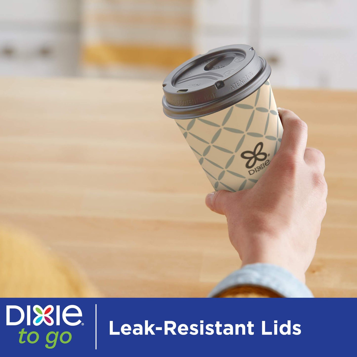 Dixie to Go Large Paper Coffee Cups with Lids, 16 Oz, 132 Count, Disposable Cups for On-The-Go Hot Beverages