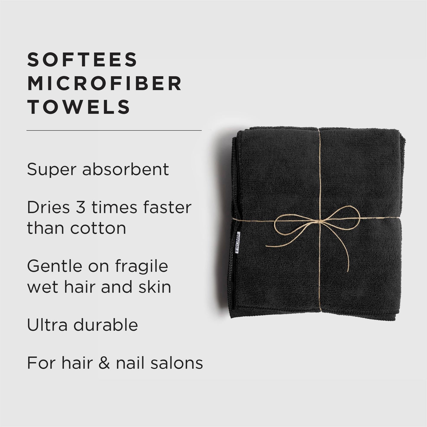 Softees Towels with Duraguard, Black, 10-Pack