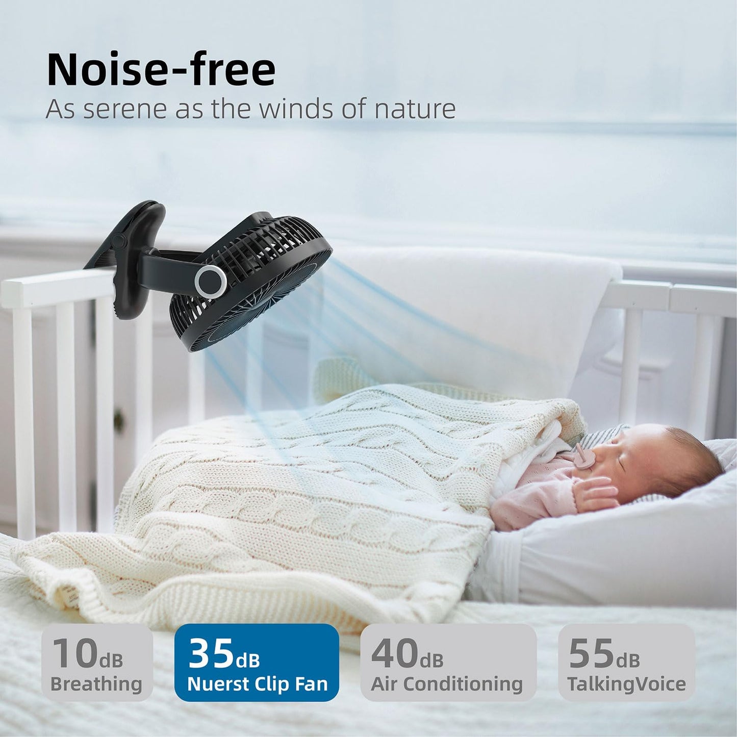 Nuerst 10000mAh 30hrs Rechargeable Fan Portable,8 Inch Battery Operated Clip on Fan, Quiet 4 Speeds, Sturdy Clamp for Golf Cart Desk Treadmill Camping Truck Outdoor Travel Home Office
