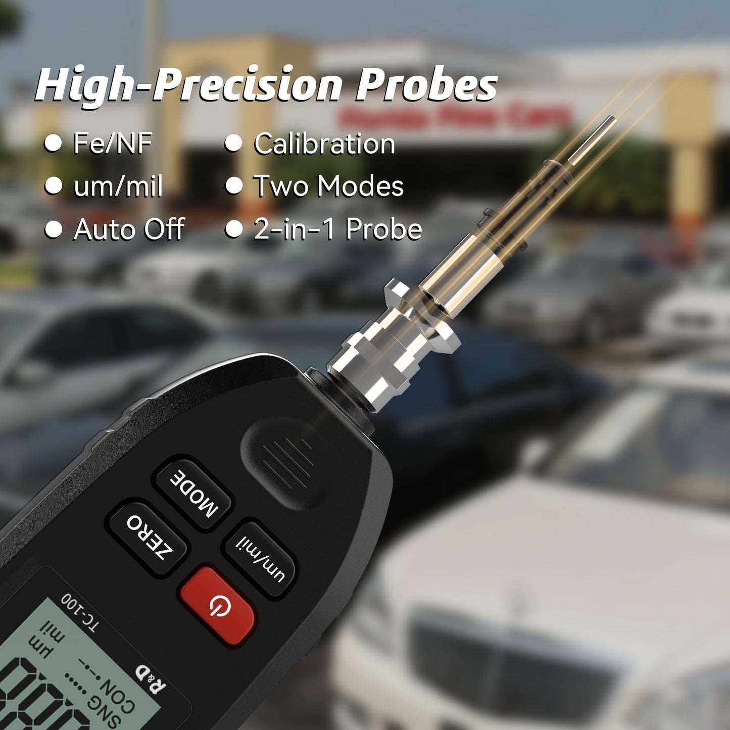 Paint Thickness Gauge TC100 Car Coating Thickness Meter for Used Car Buyers, Paint Mil Thickness Meter Gauge Check The Car’s Original Coating Auto Car Paint Meter