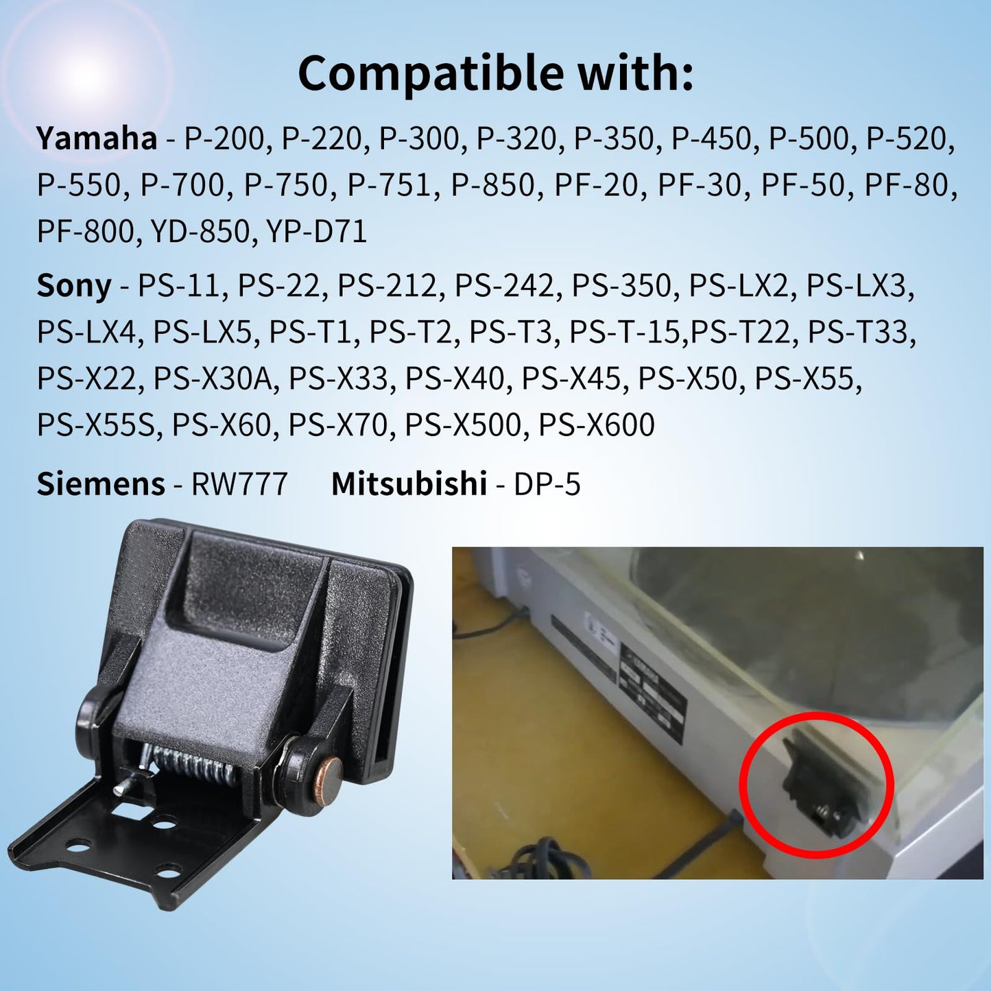 2 Pcs Vsttar Dust Cover Hinge Turntable Parts Compatible with Akai AP-206,AR - AR The Turntable,BSR - Quanta 450SX,Kenwood - KD-40R,Sony PS-11,PS-22,Yamaha-P-200,Different Makes Models of Turntables