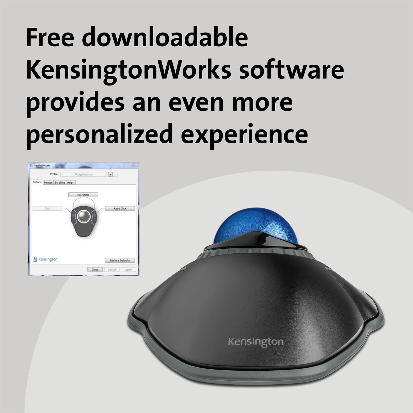 Kensington K72337US Orbit Trackball with Scroll Ring