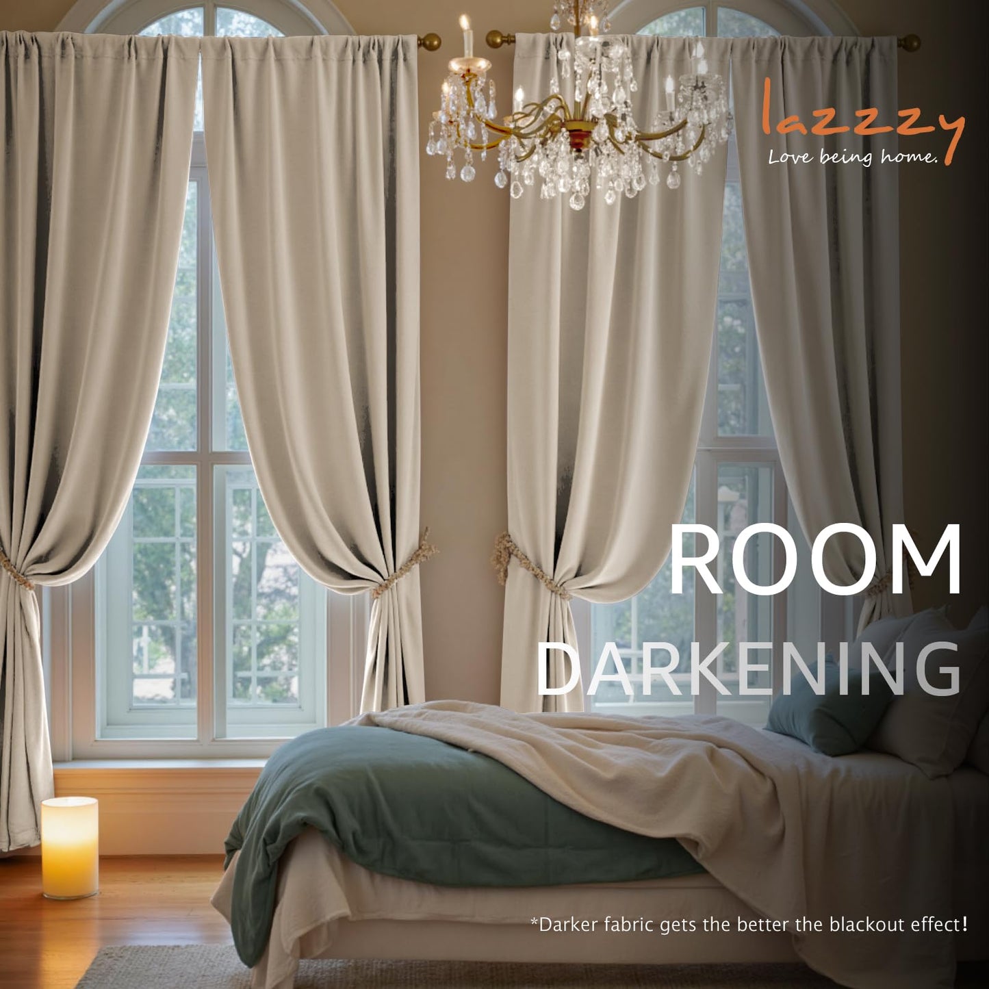 Lazzzy Beige Velvet Curtains 96 Inches Long Thermal Insulated Drapes for Living Room Bedroom Window Treatments Light Reducing Super Soft Luxury Rod Pocket 2 Panels Beige