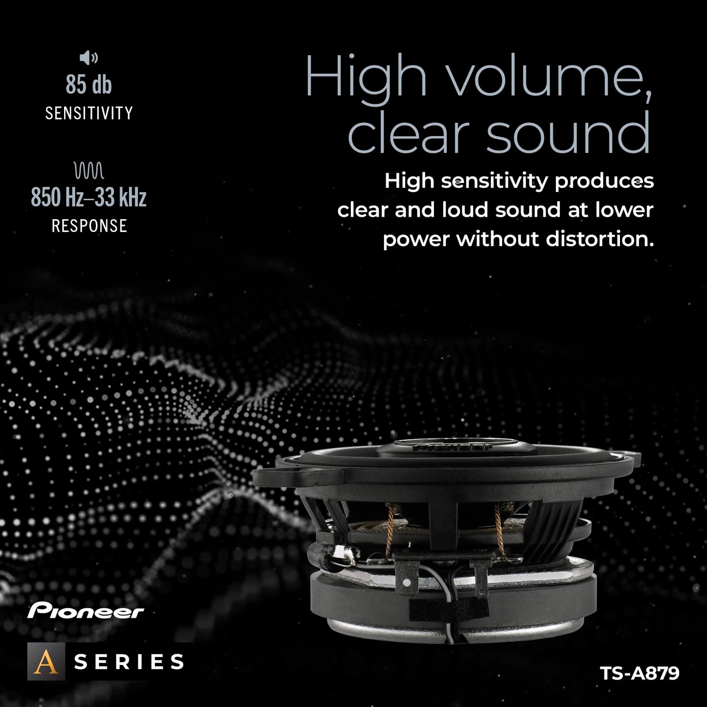 PIONEER TS-A879 A Series 3-1/2” 2-Way, 450 W Max Power, 25mm Tweeter – Coaxial Speaker (Pair)