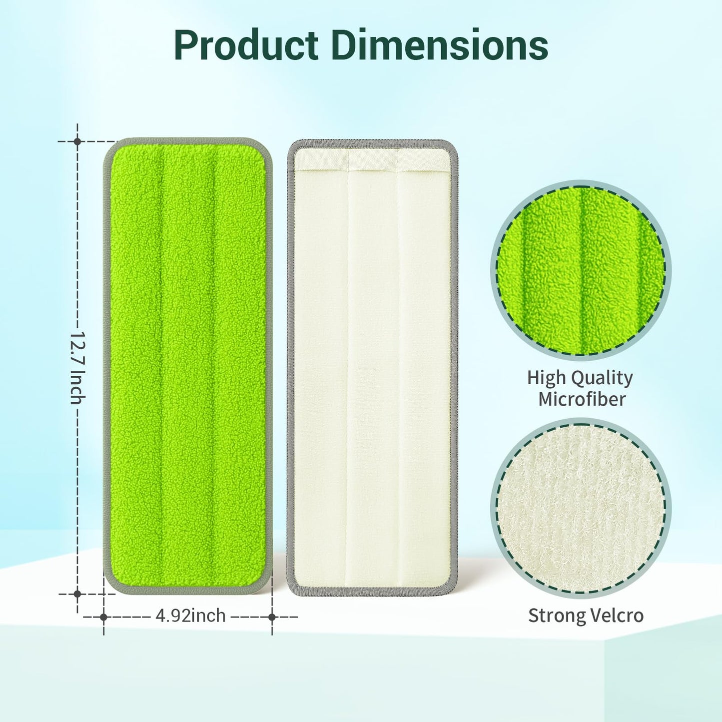 10Pcs Mop Replacement Pads, Compatible with Rinse 'n Wring Mop Universal Mop Pads Mop Head Refills Washable Wet Mop, Compatible with Most Rinse 'n Wring Mop Size Mops