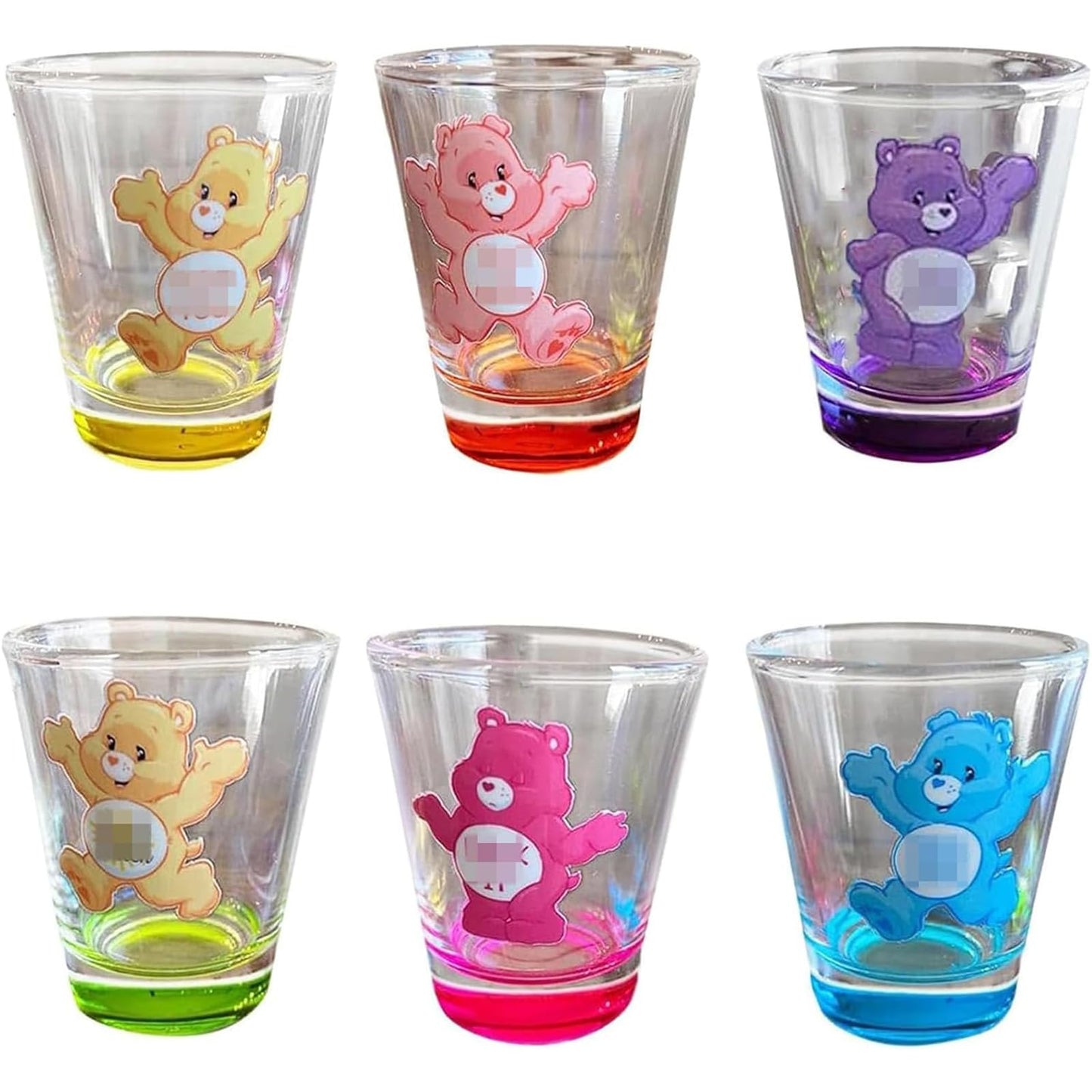 ZENVIVE Swear Bears Shot Glasses, 1.6 oz Insulated Shot Glasses Creative Set for Cocktail, Whiskey, Travel, Bar (6 Pcs)