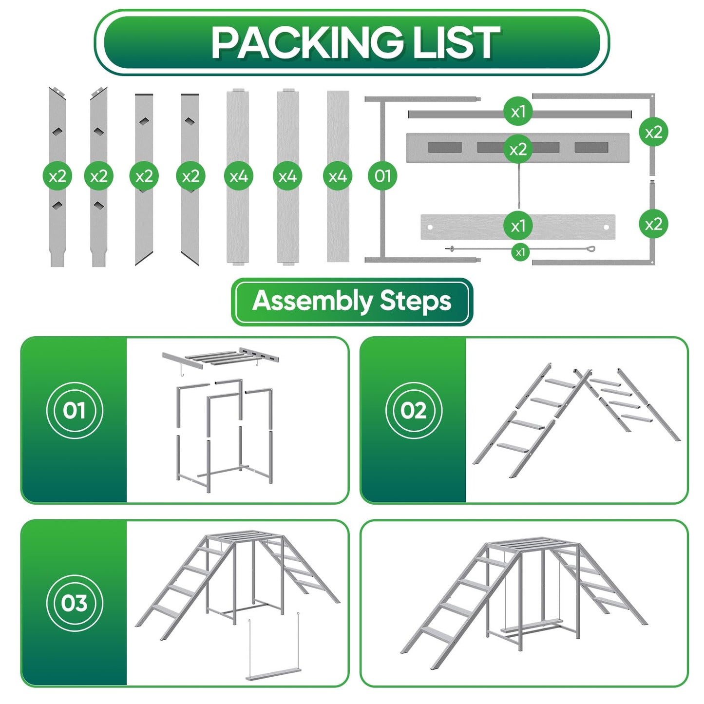 Chicken Coop Perches with Swing, Roosting Bars, Chicken Run Accessories Toy, Wooden Ladder for Pet's Healthy & Happy, Sturdy and Easy to Clean, Suitable for Backyard Farm