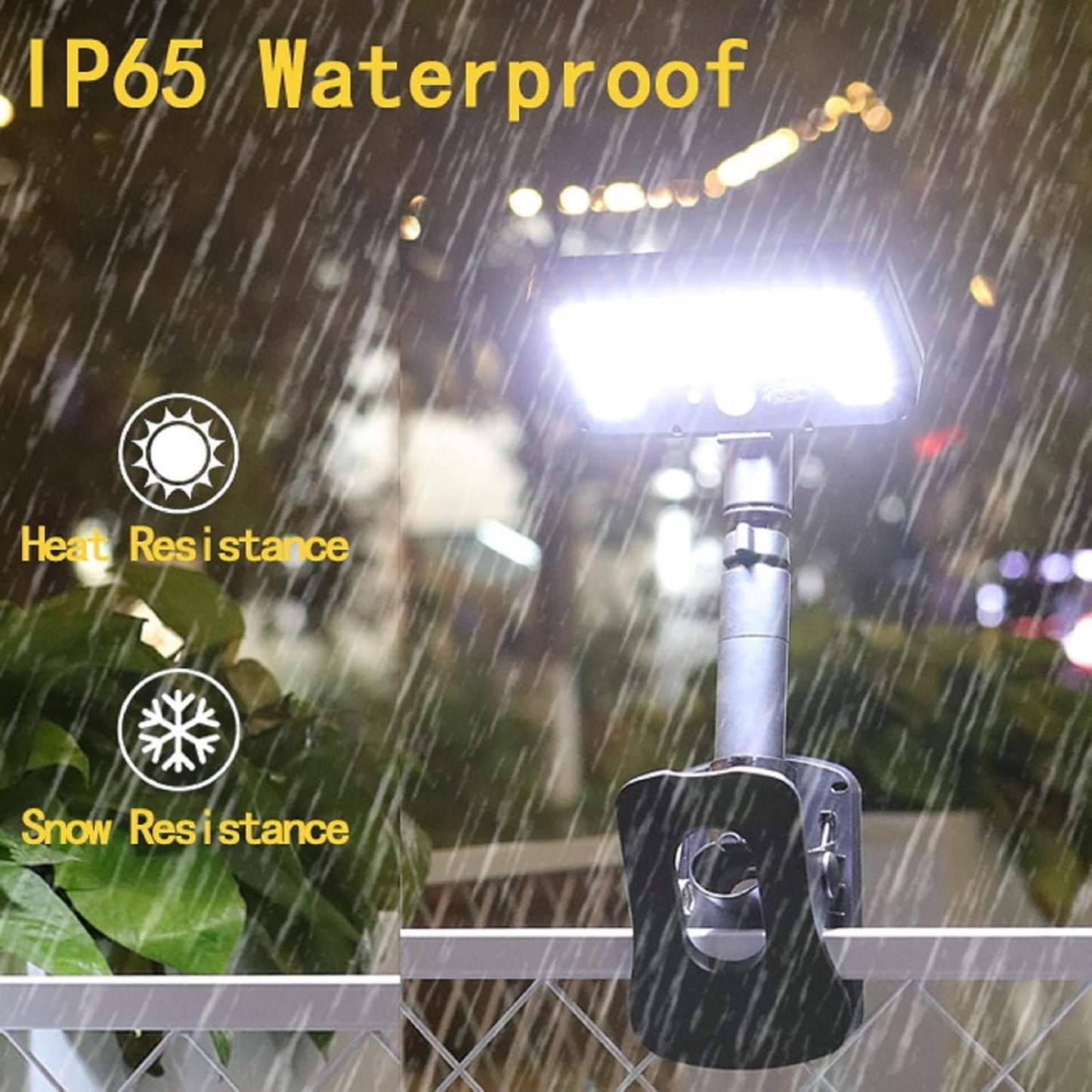 ASLIDECOR Solar Clip On Lights Outdoor, 92 LED Motion Sensor Security Light with 600LM Brightness and 3 Modes, Waterproof Fence Clip Light for Deck, Gutter, Tent,Camping,Camper Awning(2)