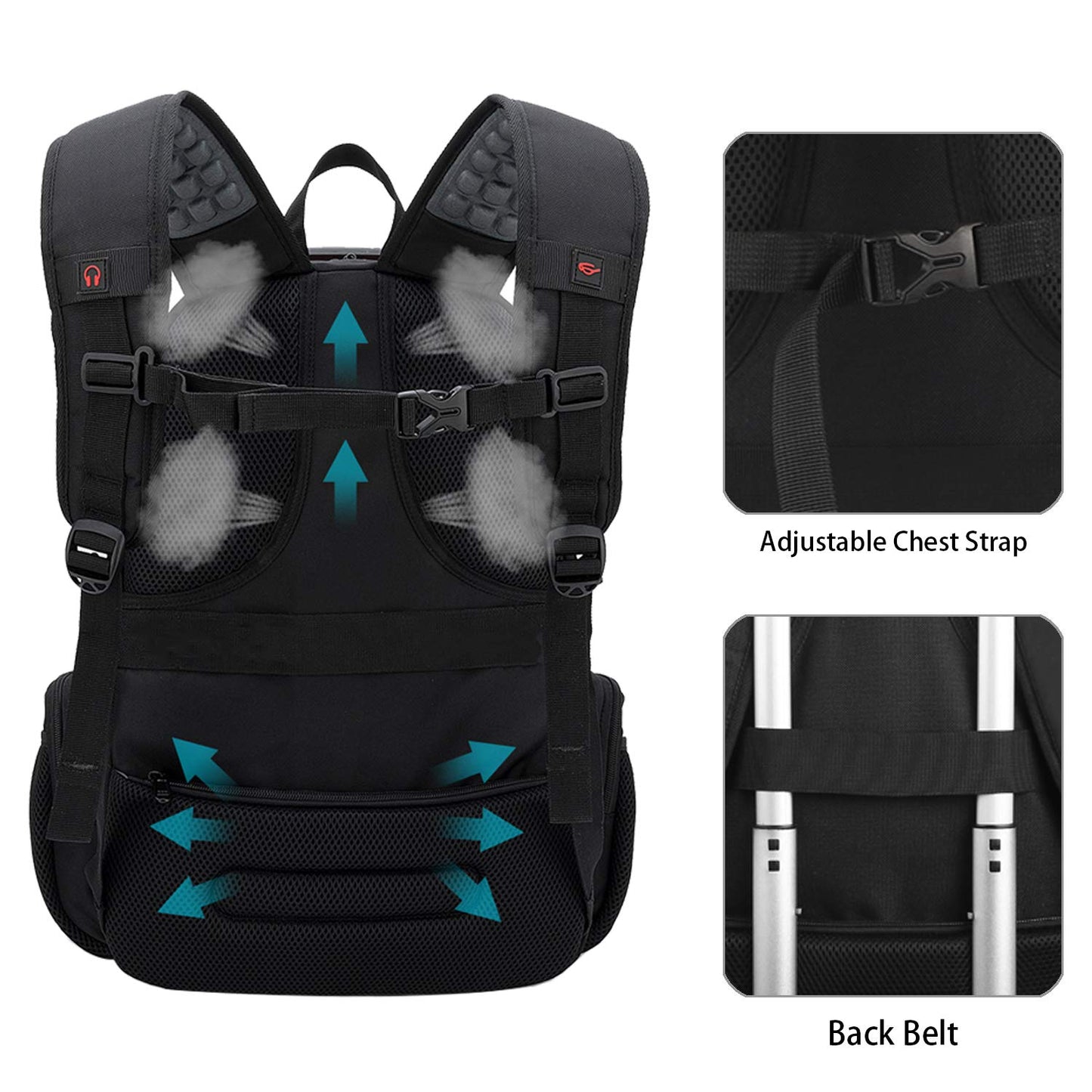 Large Laptop Backpack for Men, 17 Inch Computer Compartment Business Traveling Bookbag with USB Charging Port, Waterproof, TSA Friendly College High School 40L