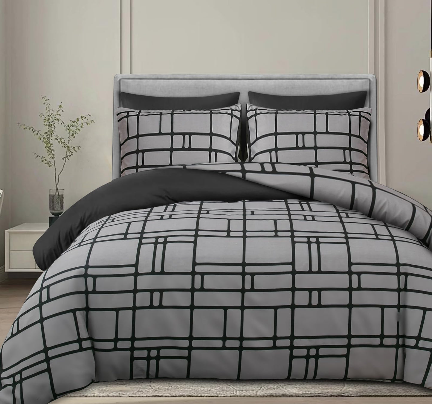 Pamposh Duvet Cover Queen Premium Microfiber Bedding Set 3 Pieces Includes 1 Queen Size Duvet Cover (90" x 90") with Zipper Closure & 2 Pillow Shams