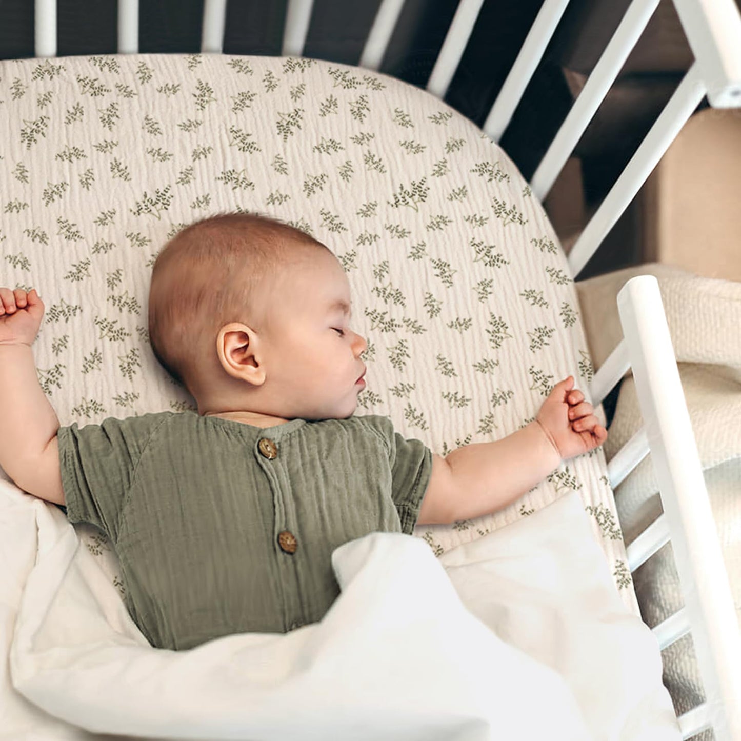 lulumoon Muslin Bassinet Sheets Baby: Cotton Bassinet Sheets Fitted for Boys and Girls - for Oval Rectangle or Hourglass Mattress