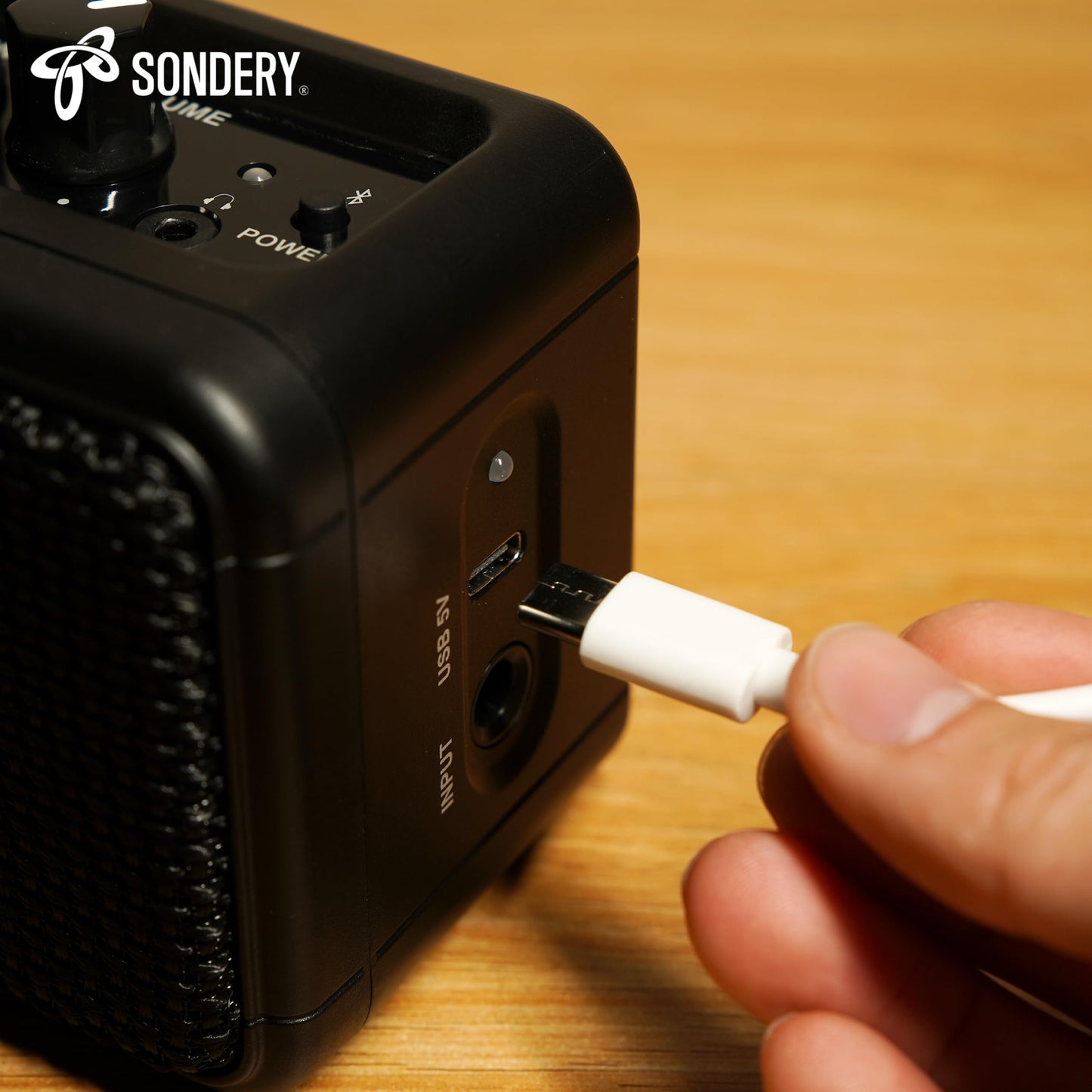 Sondery Mini Guitar Amp 5W Two Speaker Rechargeable Portable Pratice Small Amplifier for Electric Guitar Overdrive/Clear Effects and Bluetooth