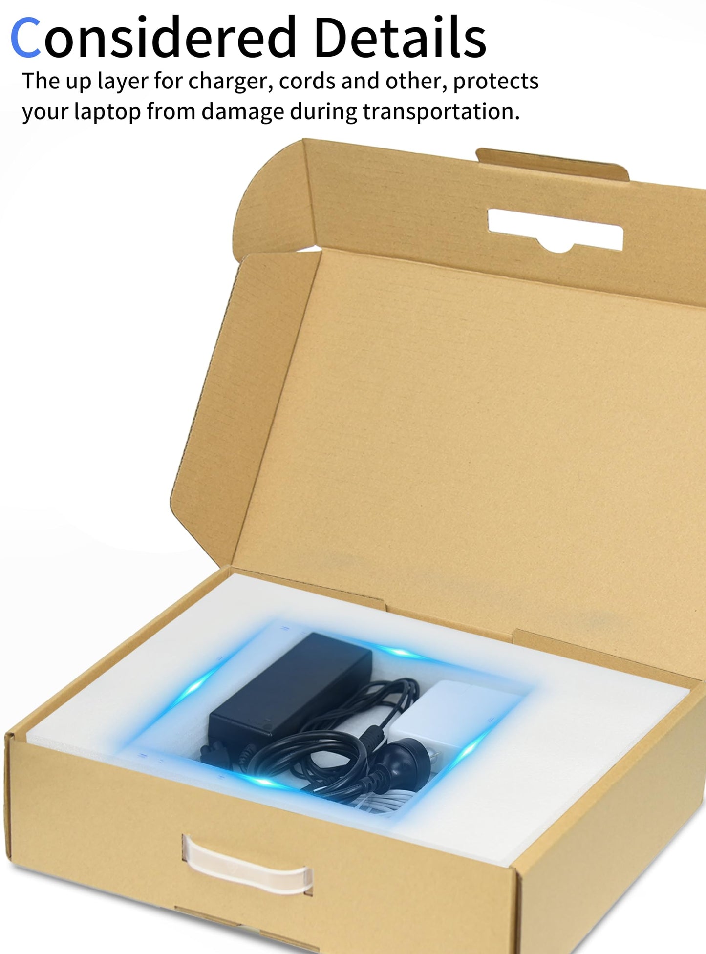 SOUNDANCE Laptop Shipping Box with Protection Foam, Brown Cardboard, Up to 17.3 Inches, 1 Pack