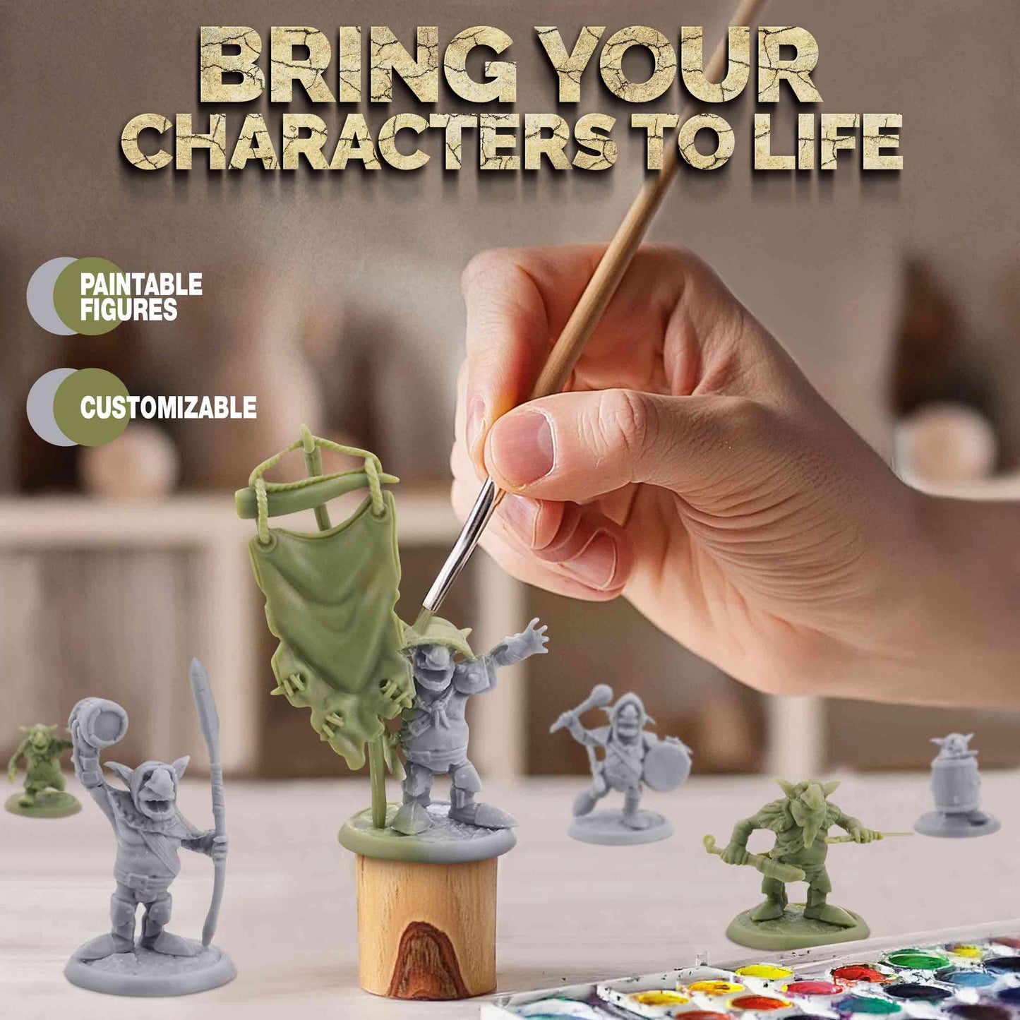 Path Gaming Fantasy Goblins Set – 46 Unpainted 28mm Figures for DND Miniatures for Dungeons & Dragons, RPG Miniatures, Bulk Tabletop DND Monster Figures for D&D Games