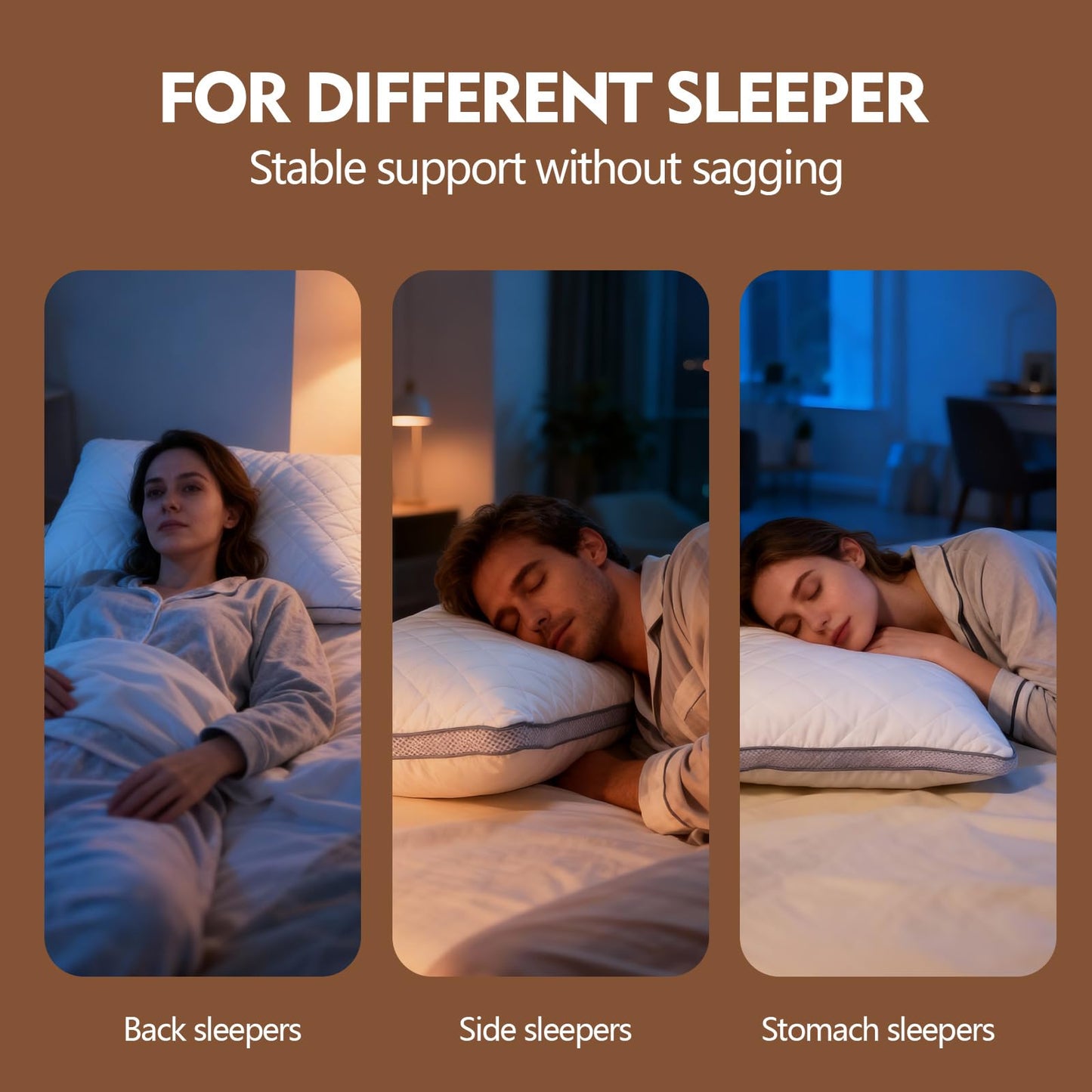 Svarvns Queen Size Pillows 2 Pack, Hotel Quality Bed Pillows with Premium Support, Breathable Pillows for Side, Back and Stomach Sleepers, No Odor, White