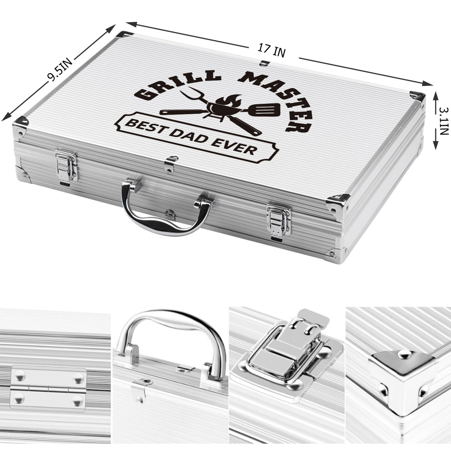 Gifts for Dad, Personalized BBQ Grill Accessories Tool Set Master Dad Gifts for Men Fathers Day Birthdays Christmas Anniversary