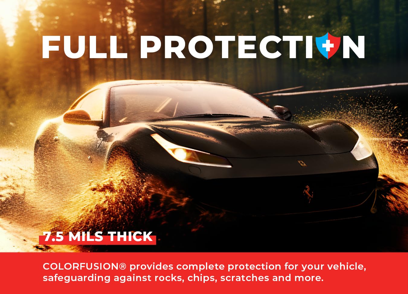ColorFusion PPF by VViViD, Gloss Piano Black Dry Apply PPF Vinyl Car Wrap Roll 1.3ft x 5ft
