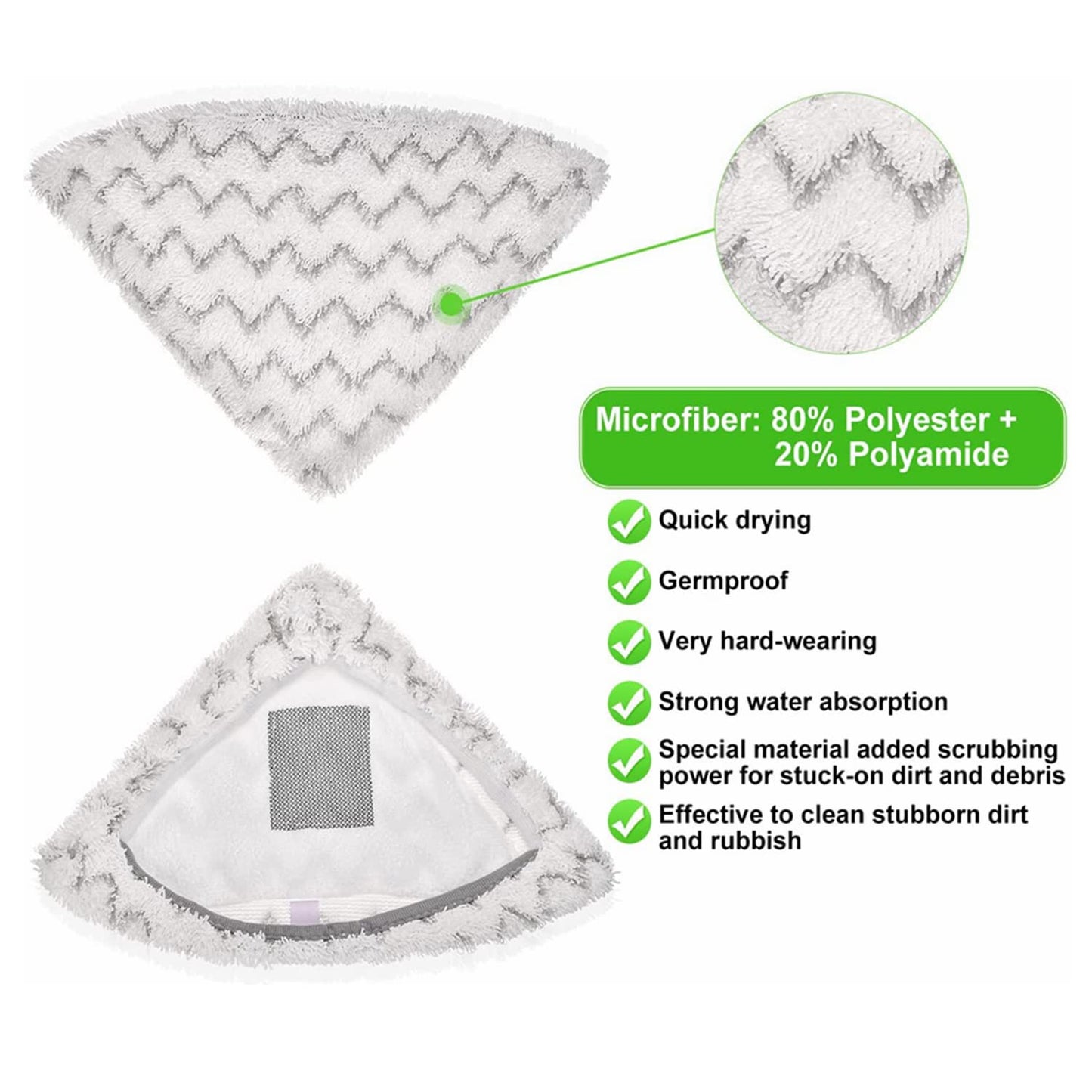 12 Pack Replacement Pads for Bissell PowerEdge/PowerForce Lift-Off Steam Mop 2078, 2165, 20781 Series Vacuum Cleaner Spare Part Pad Accessory