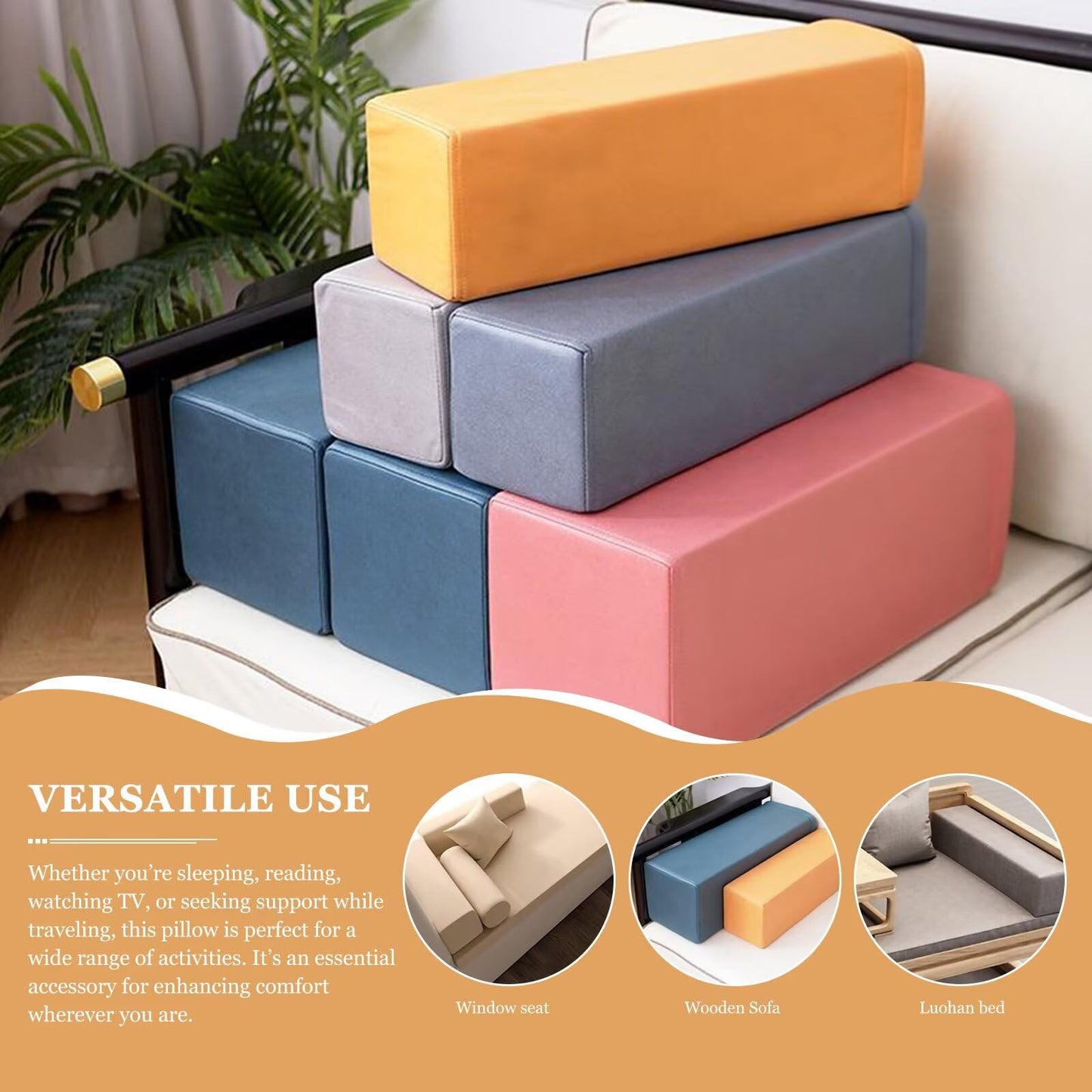 2 Pack Couch Arm Rest Pillow, Leatharie Waterproof Cover, High Density Foam Armrest Cushion, Headboard Cushion Elbow Support for Sofa Bed and Armchair,Dark Gray,8x8x20in