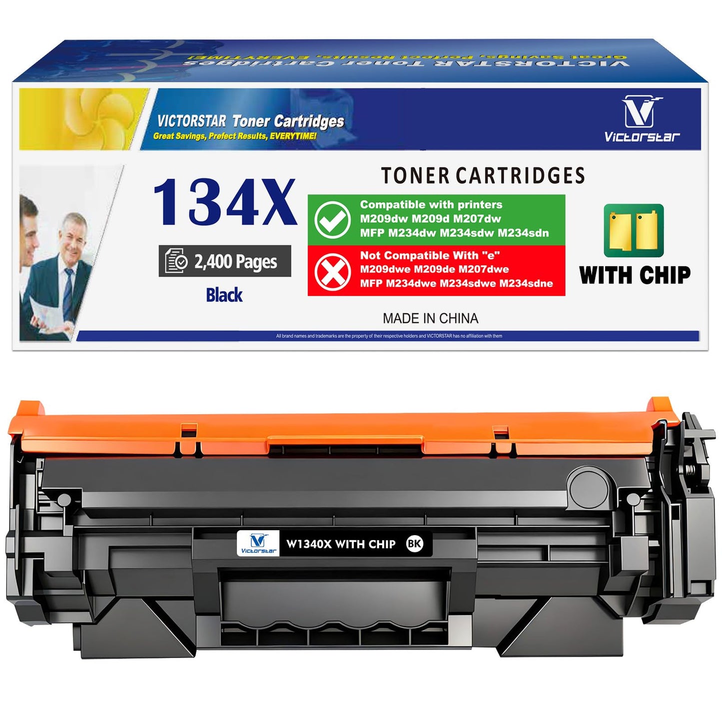 134X W1340X ( 134A W1340A ) with CHIP Compatible Toner Cartridge High Capacity Black for M207 M207dw M209 M209dw M209d M234 M234dw M234sdw M234sdn Printer, Incompatible with Printers Ending in 'e'