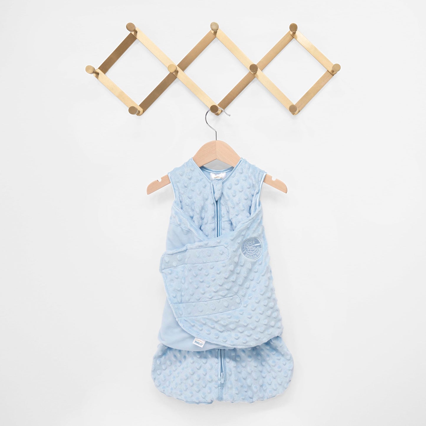 HALO 100% Cotton Sleepsack Swaddle, 3-Way Adjustable Wearable Blanket, TOG 1.5, Clouds, Small, 3-6 Months