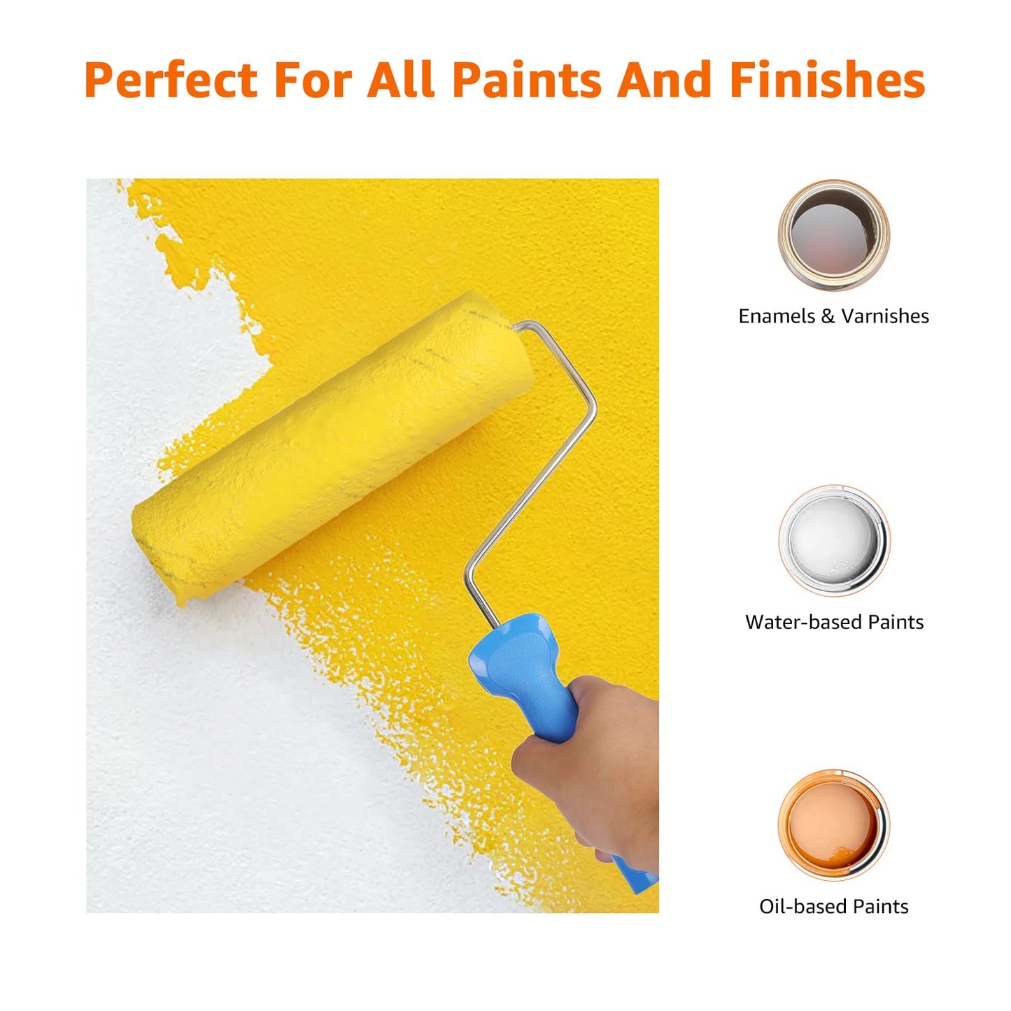 Amazon Basics Microfiber Paint Roller Covers - 9" x 3/8", 12-Pack