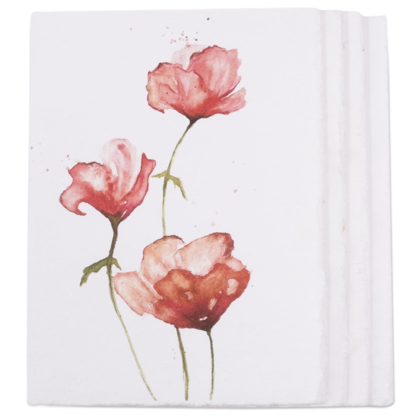 Wanderings Handmade Deckle Edge Blank Greeting Cards & Envelopes with Flower Art - Thick 300 GSM paper– 20 Cards (5 Each of 4 Varieties) for Invitations, Thank You, Get Well and Birthday Cards –5x7"