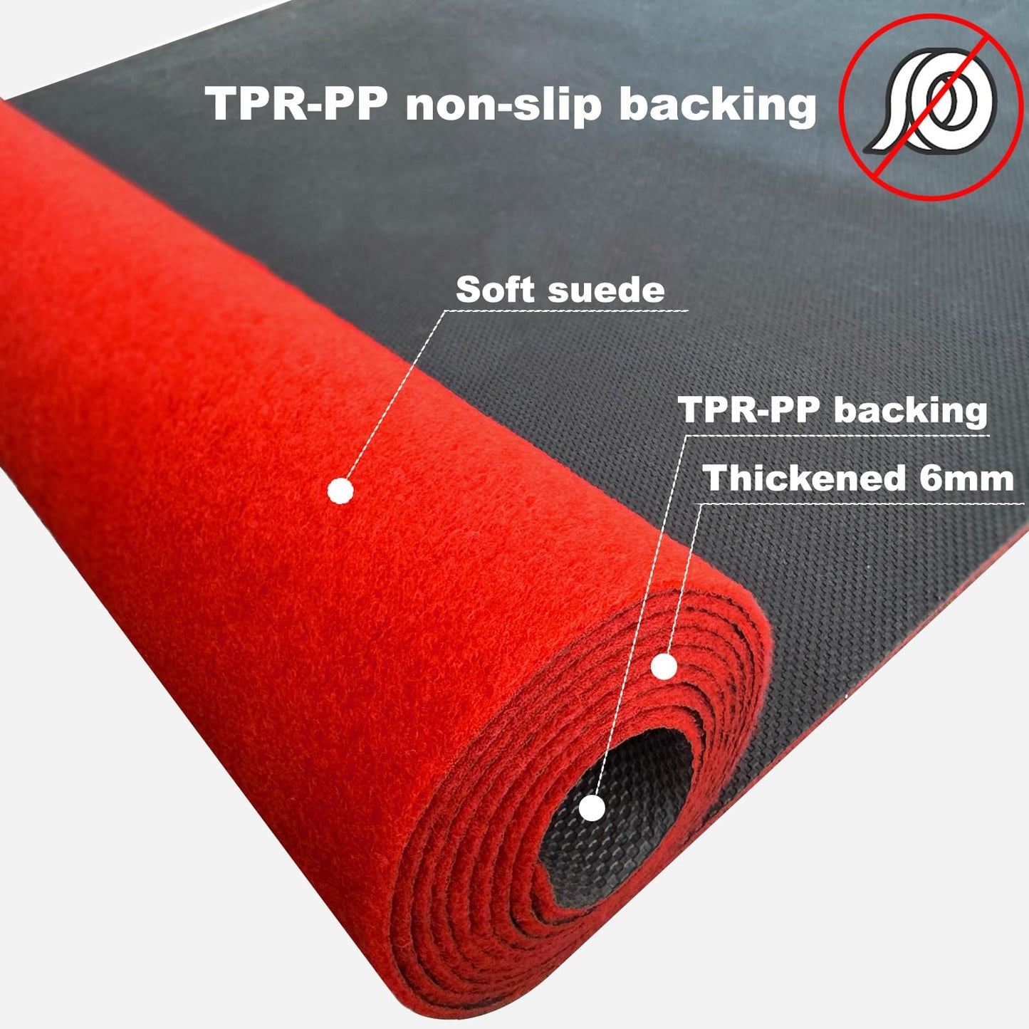 Thick 3x10Ft Red Carpet Runner for Party, Non-Slip TPR Backing Aisle Runway Rug Felt for Indoor&Outdoor,Occasions,Graduation,Birthdays & Special Events Decorations,Long Term use
