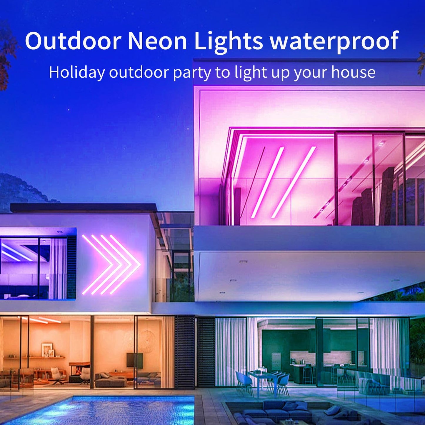 80FT(2 Rolls 40FT) Neon Rope Lights,Flexible Led Rope Lights Control with App/Remote,Multiple Modes Rope Lights,IP65 Outdoor Waterproof,Music Sync Light Strip for Bedroom