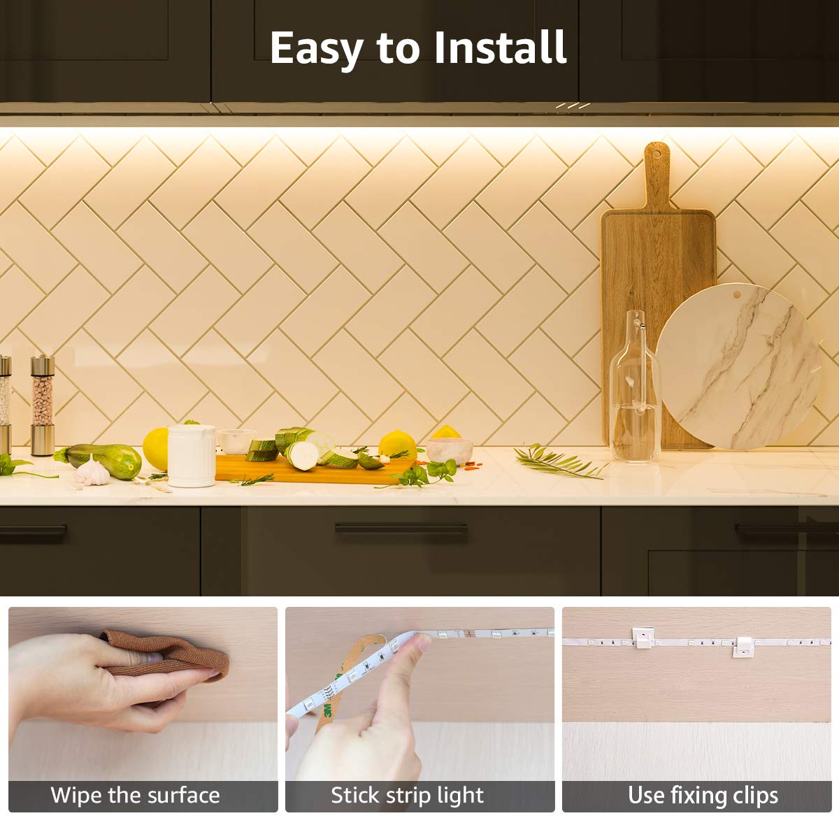 Lepro LED Strip Lights, 32.8ft 24V Dimmable and Flexible Strip Lights, 3000K Warm White, 600 Units 2835SMD Tape Light for Home, Kitchen, Bedroom, Car and More, Non Waterproof, Power Adapter Included
