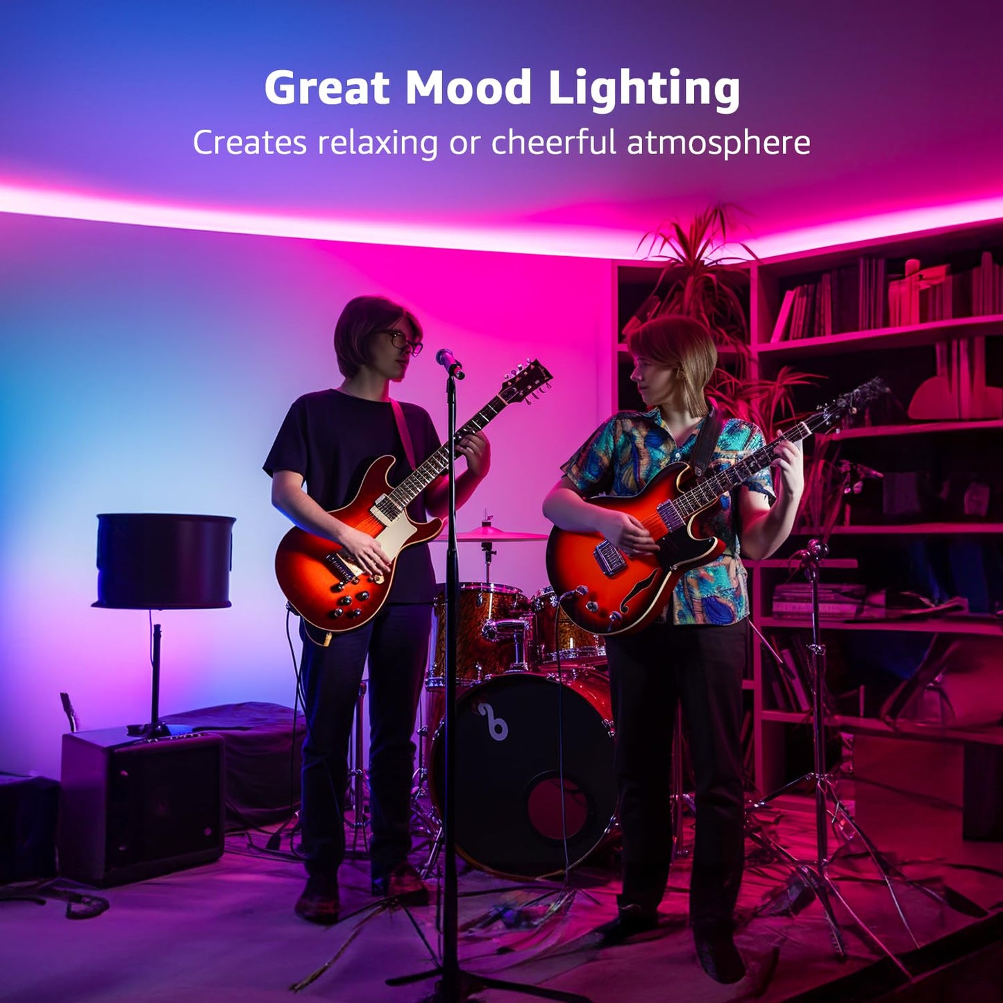 Lepro LED Strip Lights, 65.6ft Music Sync LED Lights Strip with Remote, RGB Color Changing Light Strip for Bedroom, Living Room, Kitchen and More, 32.8ft*2