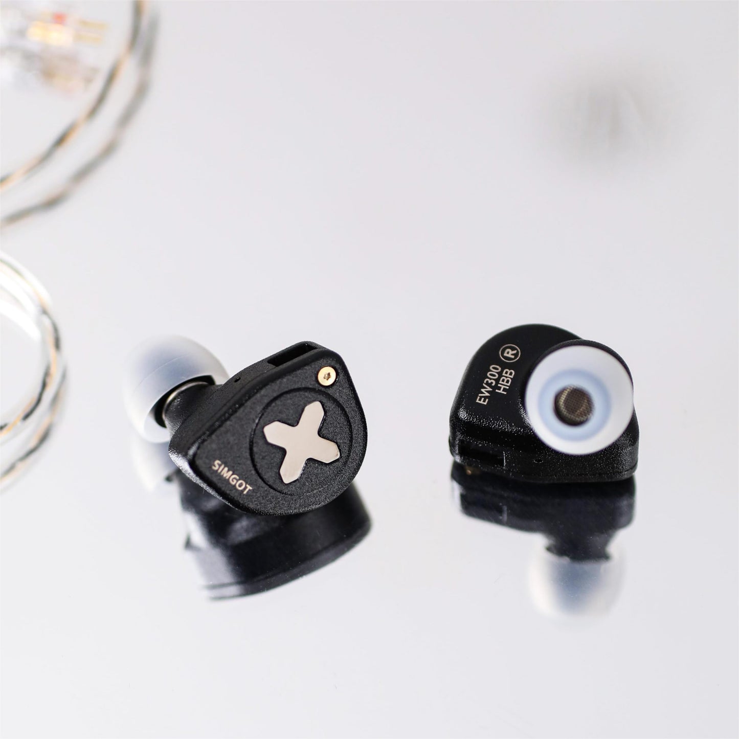 Linsoul SIMGOT EW300 1DD+1Planar+1PZT Hybrid Driver in Ear Monitor, Wired Earbuds IEM, Gaming Earbuds with Detachable Nozzles, Silver-Plated OFC IEM Cable for Audiophile (HBB Edition)