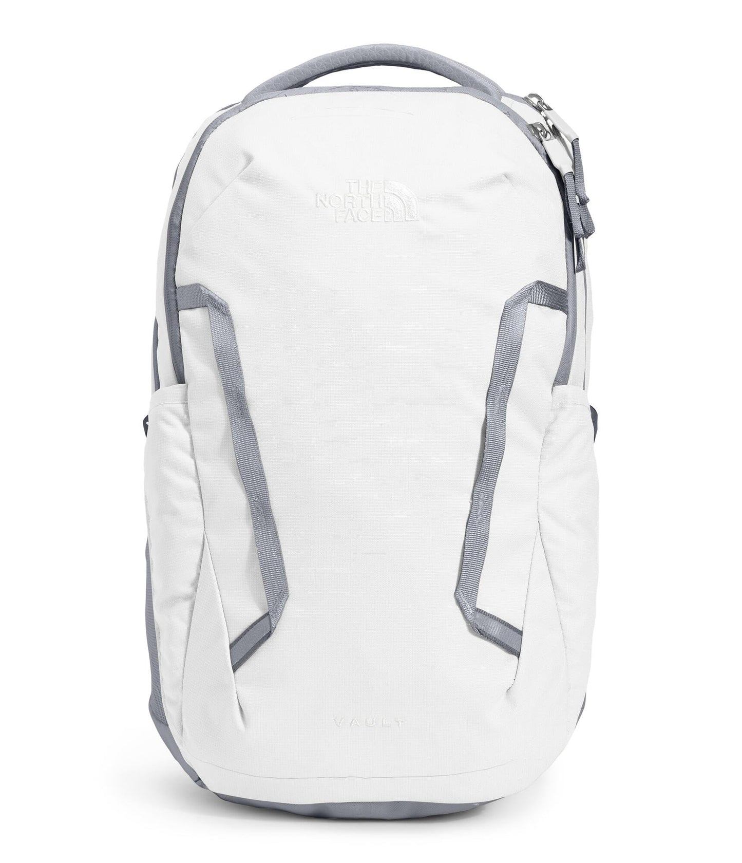 THE NORTH FACE Women's Vault Everyday Laptop Backpack - Commuter Travel Bag, Water-Repellent, Spacious Main Compartment, TNF White Metallic Mélange/Mid Grey-NPF, One Size